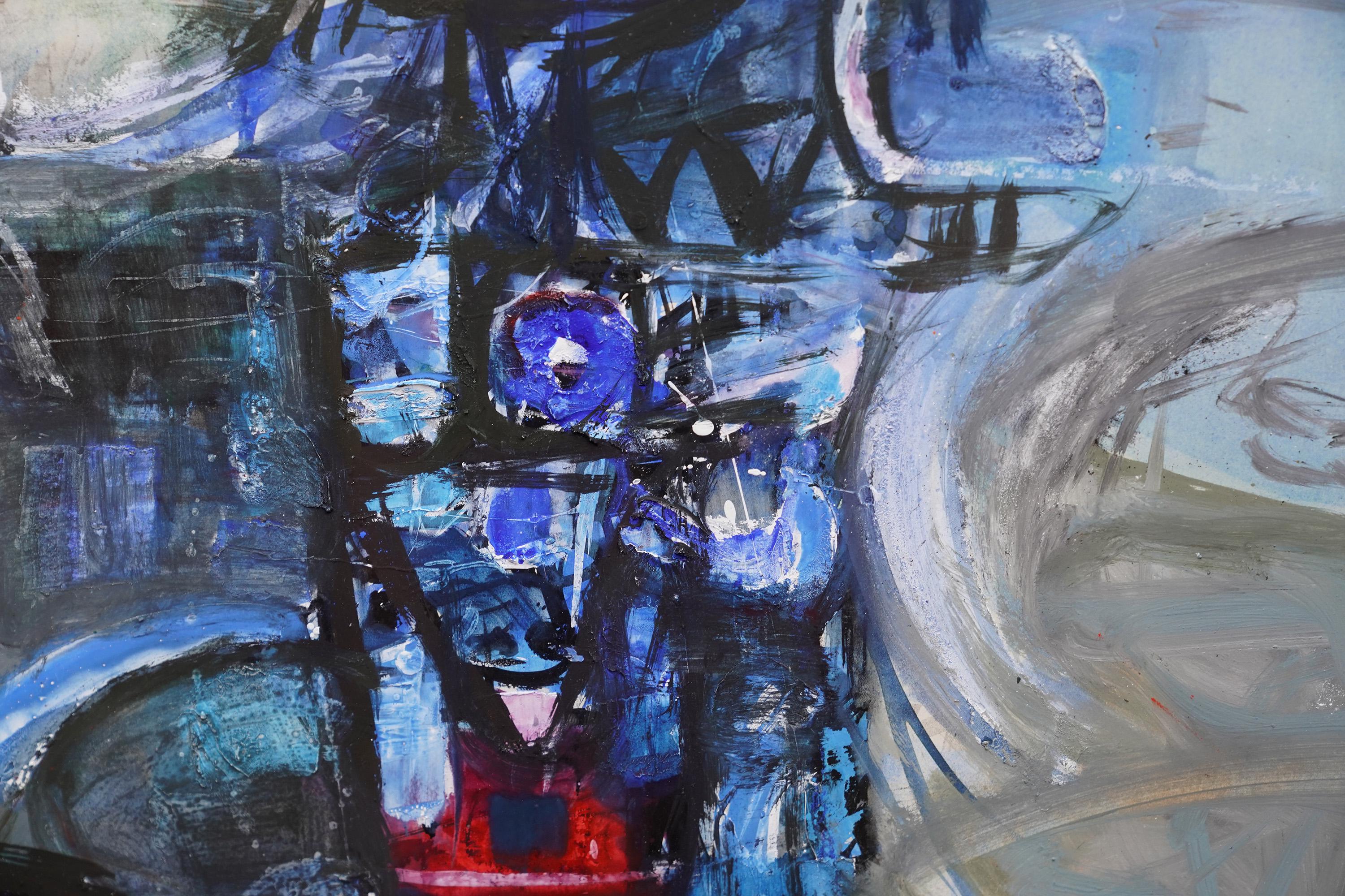 Blue Totem - Schottisch ausgestellt 1960er Jahre Abstrakte Kunst  im Angebot 3