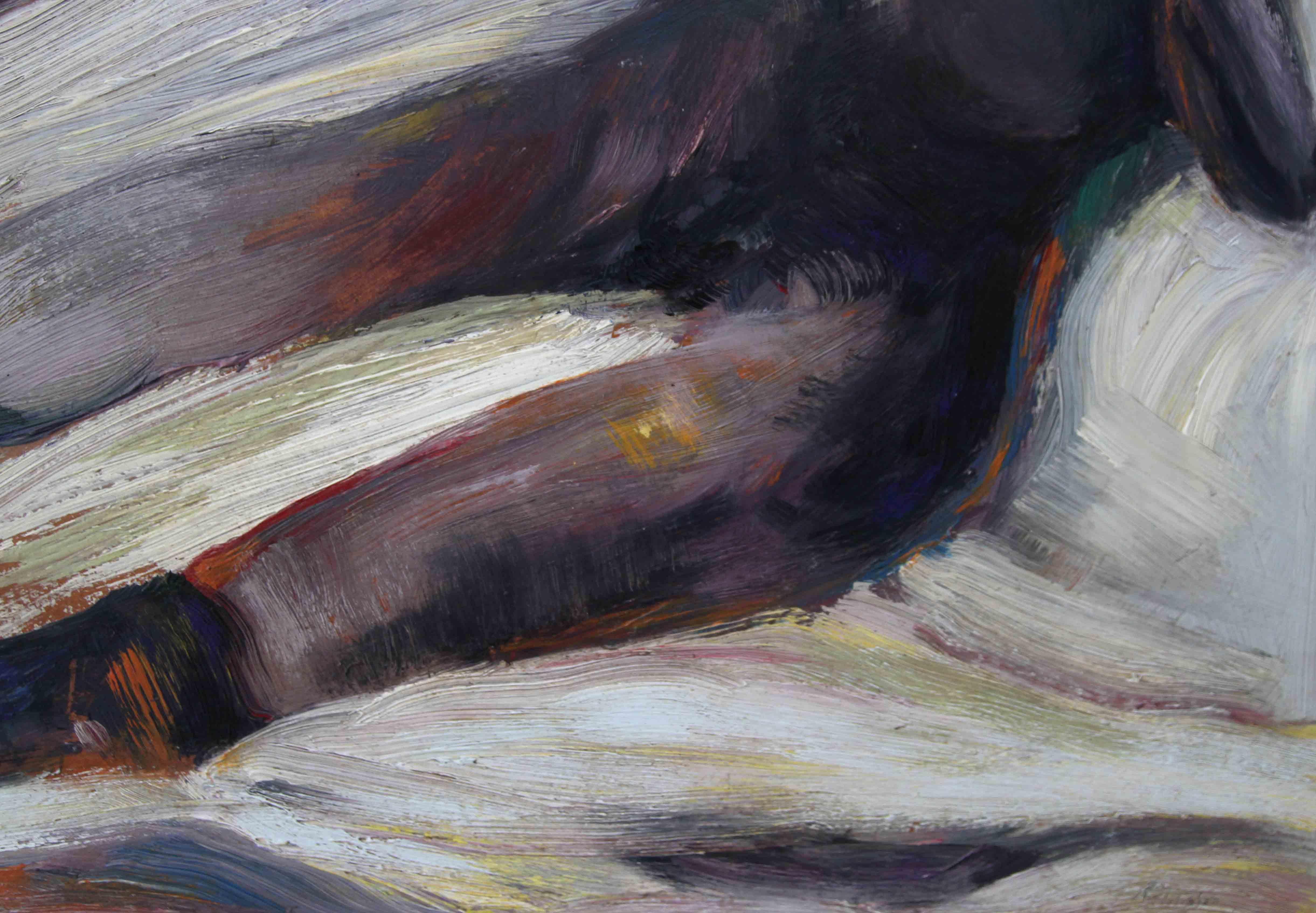 Mujeres Observadas - Arte escocés Edimburgo Artista expresionista desnudo pintura al óleo en venta 2