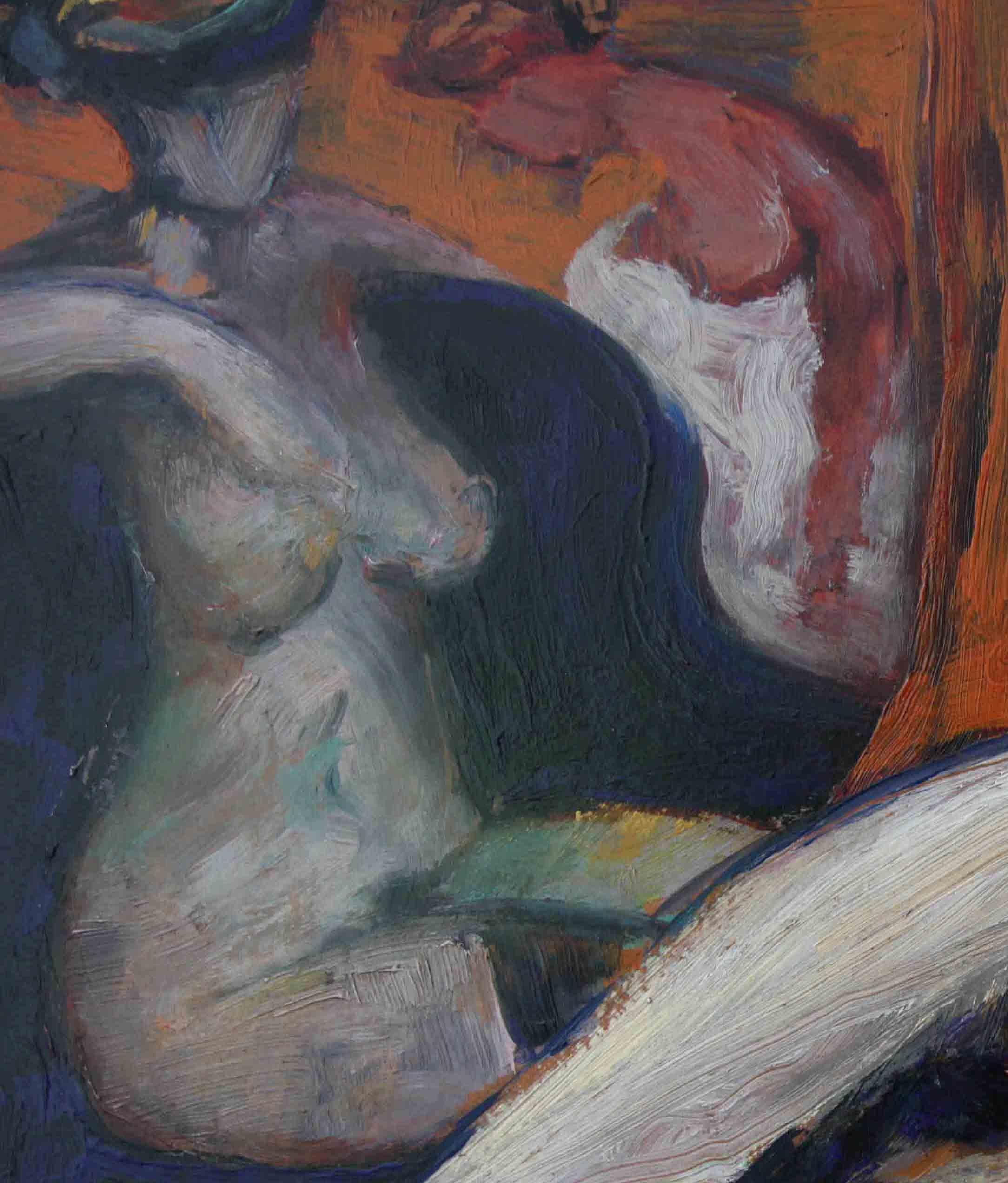 Women Observed - Scottish art Edinburgh Expressionist artist nude oil painting For Sale 5