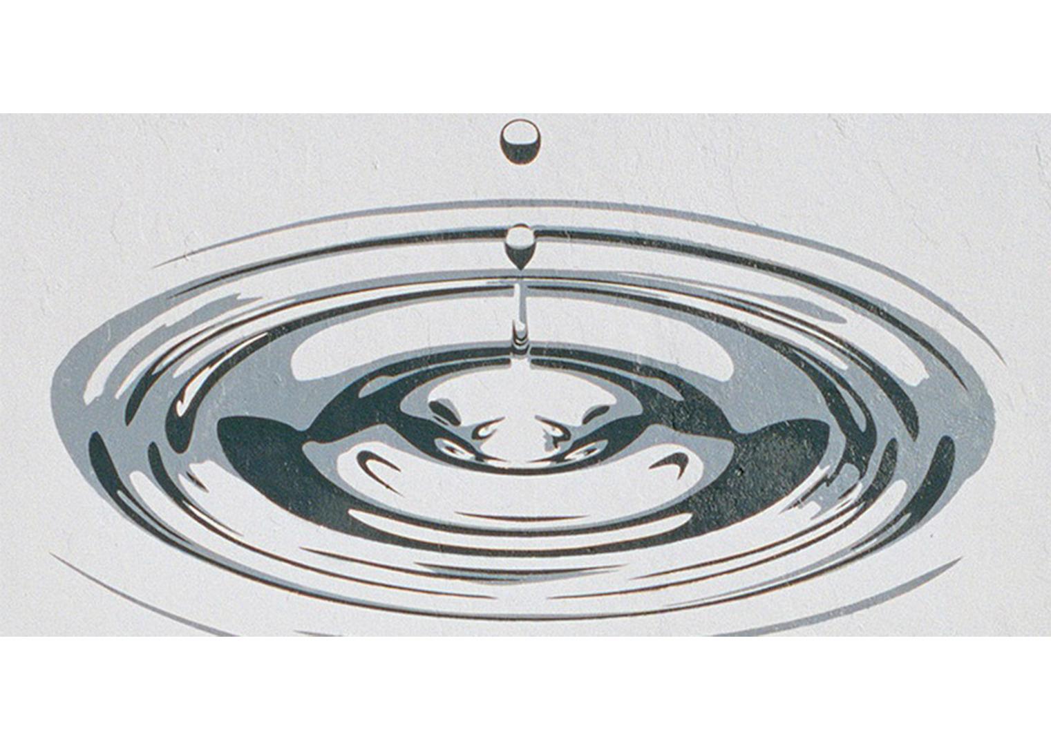 Wandgemälde mit Wassertropfen von Robin Rhode (figur mit Wassertropfen) im Angebot 2