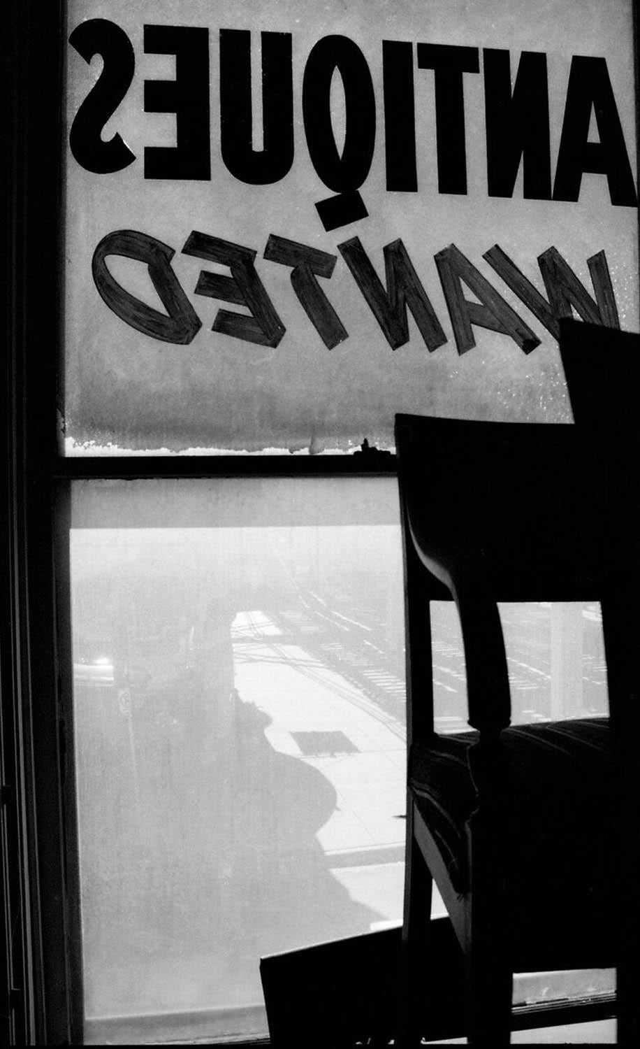 Black and White Photograph Robin Rice - Antiques, Near Chicago Center. Chicago, IL, 2002