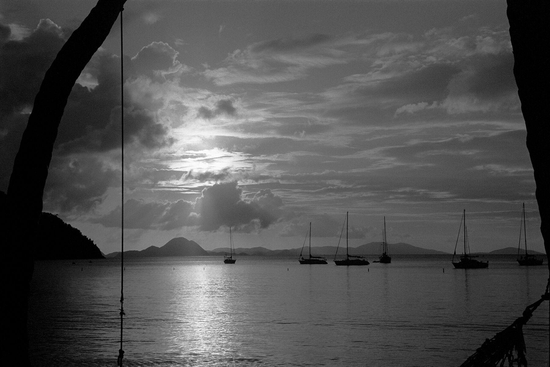 Robin Rice Black and White Photograph - Sunset Caribbean, St. Thomas, 1989