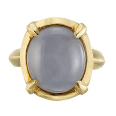 Robin Rotenier 10.00 Carat Star Sapphire Yellow Gold Cocktail Ring