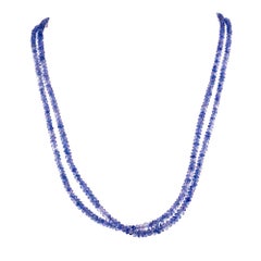 Robin Rotenier 110.00 Carat Blue Sapphire Bead Yellow Gold Multi-Strand Necklace