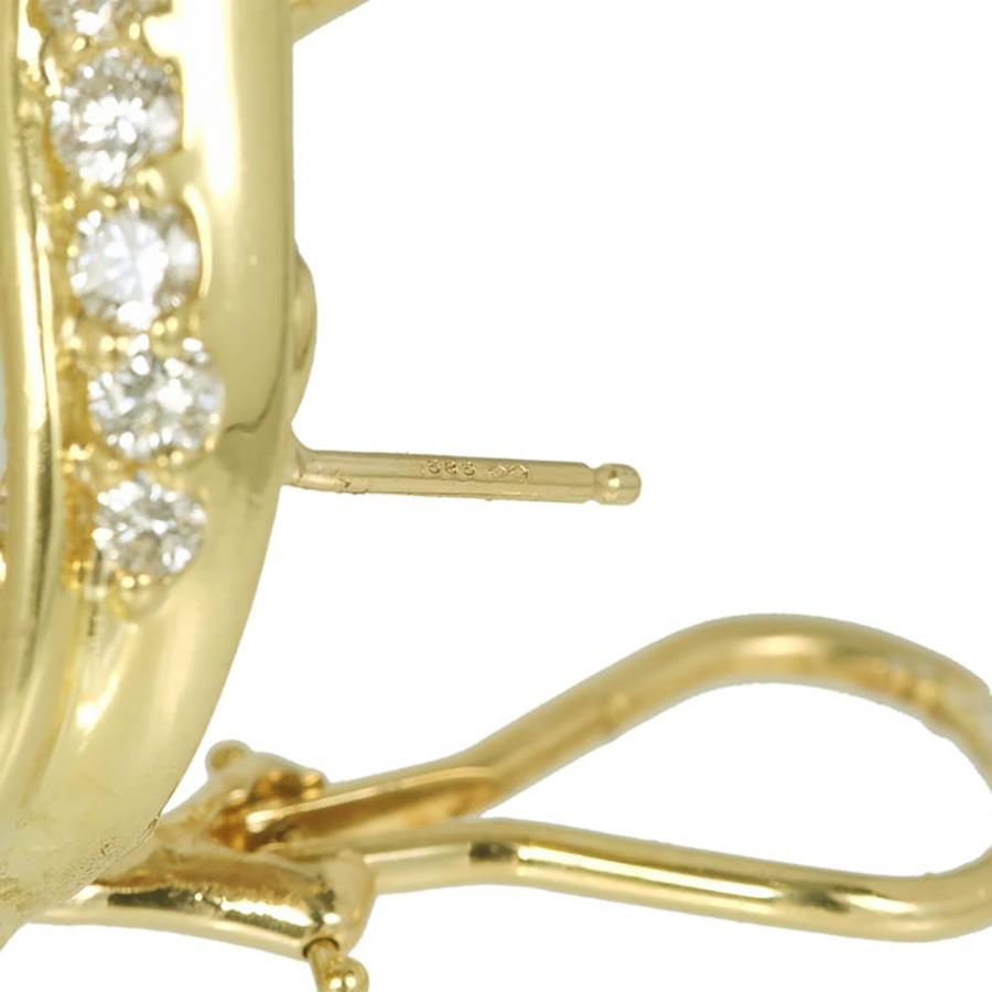 Robin Rotenier 2,50 Karat runder Diamant Gelbgold Wirbel Clip Post Ohrringe im Zustand „Hervorragend“ im Angebot in Stamford, CT