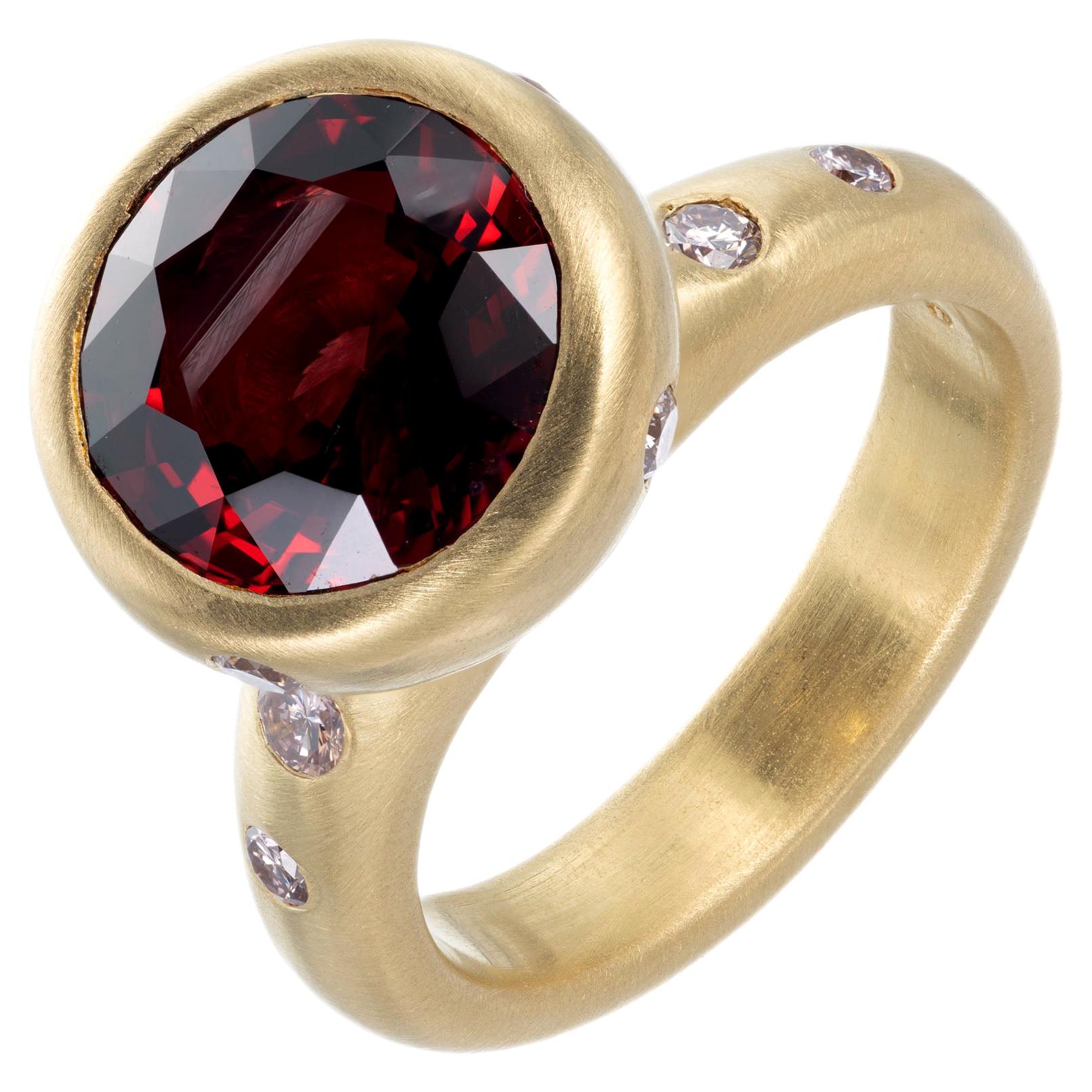 Robin Rotenier GIA Certified 4.64 Spinel Pink Diamond Yellow Gold Cocktail Ring