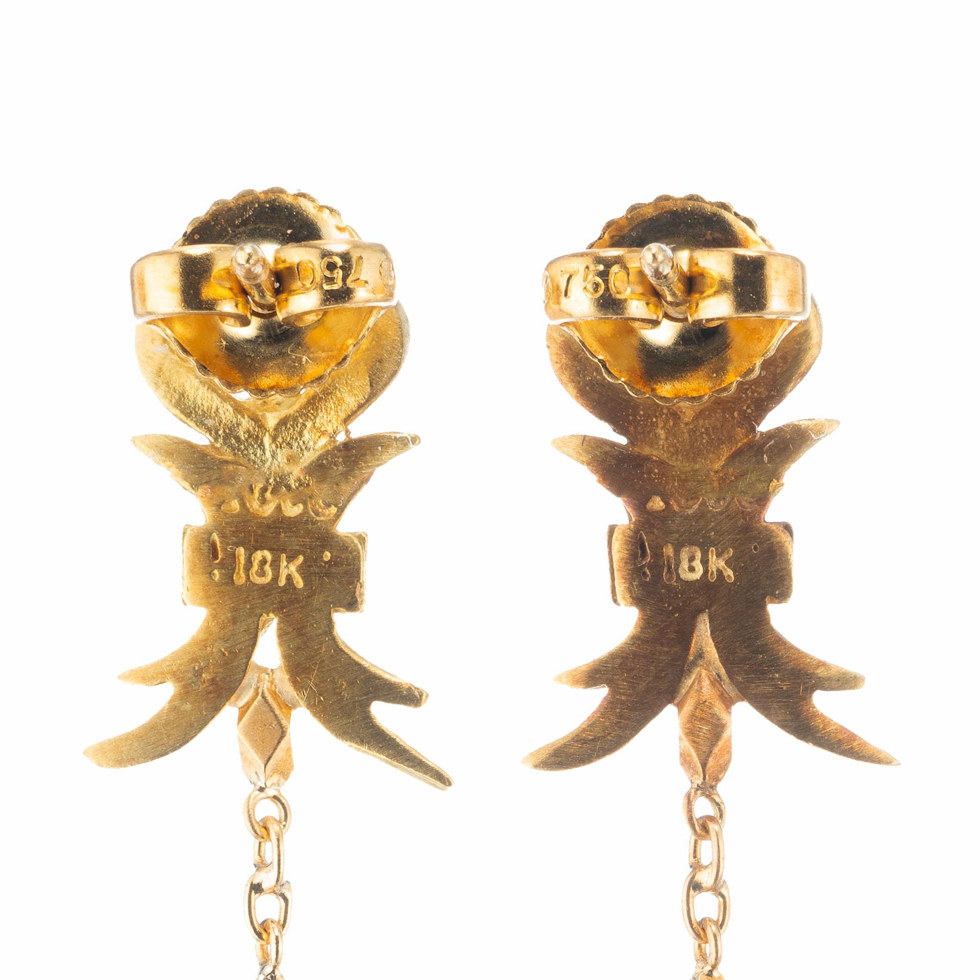 Briolette Cut Robin Rotenier Smoky Quartz Yellow Gold Dangle Earrings For Sale