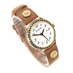 Robin Rotenier Yellow Gold Sapphire Bezel Wristwatch