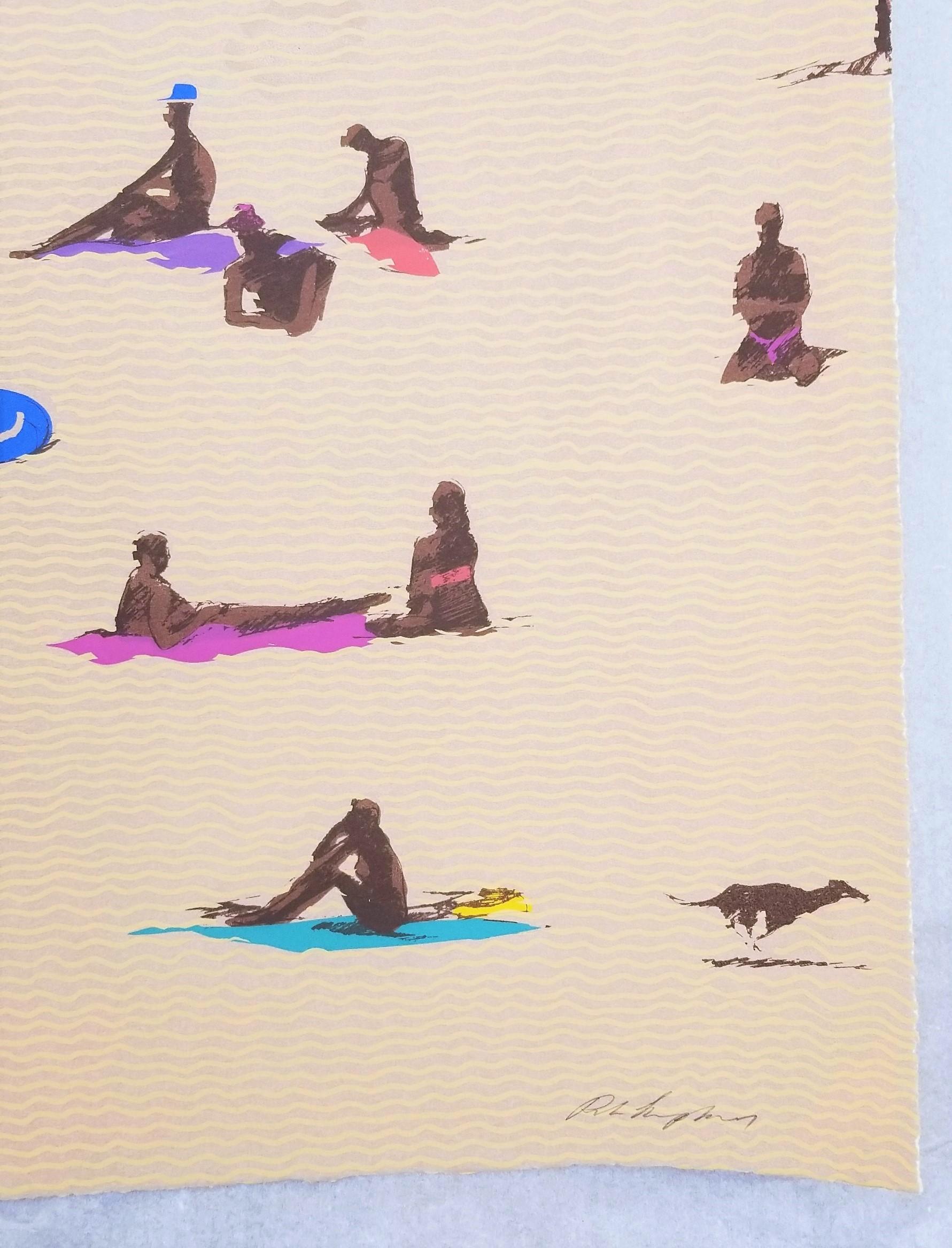 St. Tropez /// Arte Pop Contemporáneo Playa Costa del Océano Figurativo Natación Moderno en venta 1
