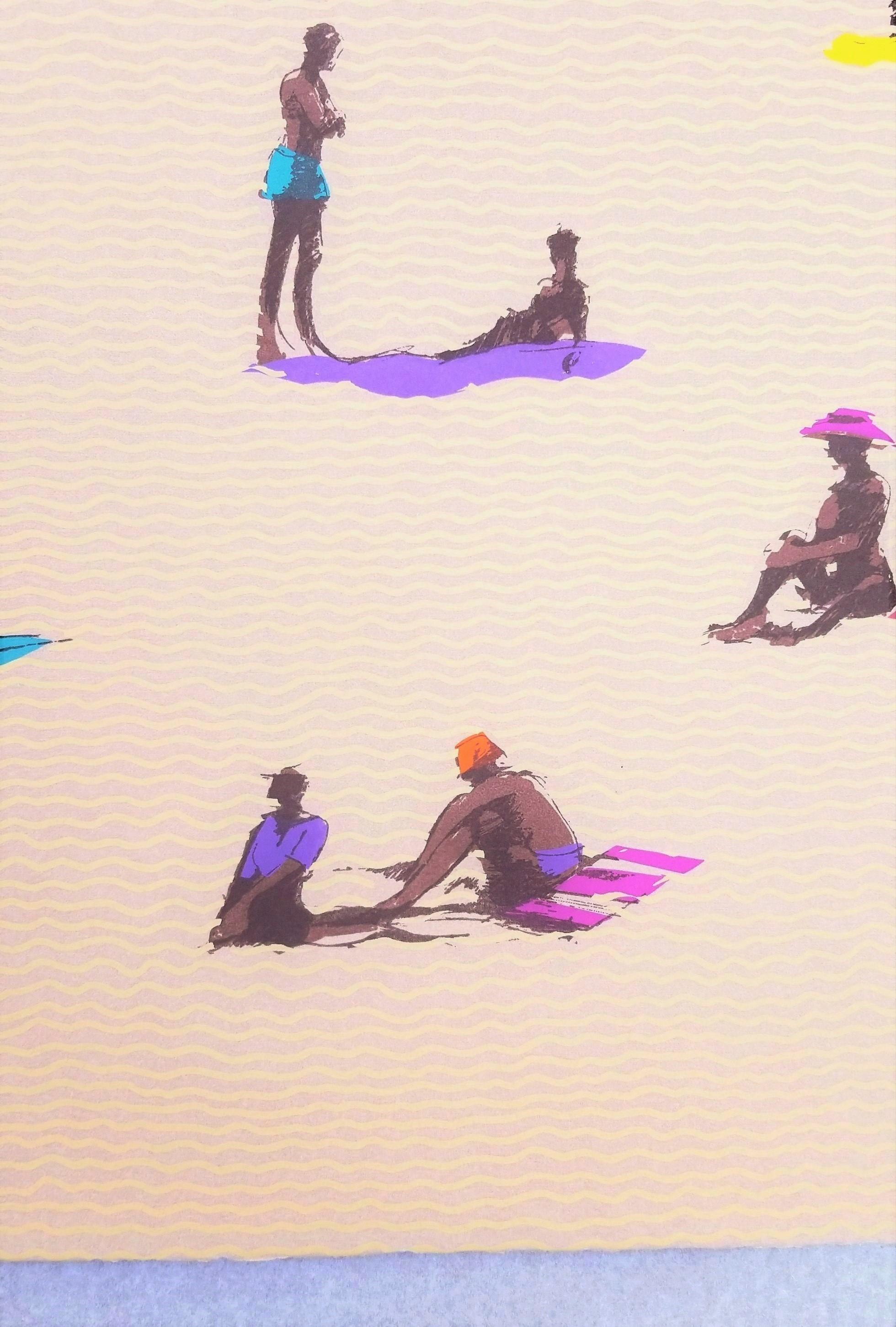 St. Tropez /// Arte Pop Contemporáneo Playa Costa del Océano Figurativo Natación Moderno en venta 3