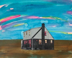 303 House Project, Acrylic Painting, Collage, Mixed Media, Paper, Signed