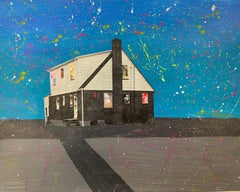 317 House Project, Acrylic Painting, Collage, Mixed Media, Paper, Signed