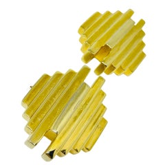 Orecchini a clip di design geometrico vintage in tonalità oro di ROBIN