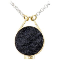 Robin Waynee, Black Jade, Diamonds, 18 Karat Gold, and Sterling Silver Necklace