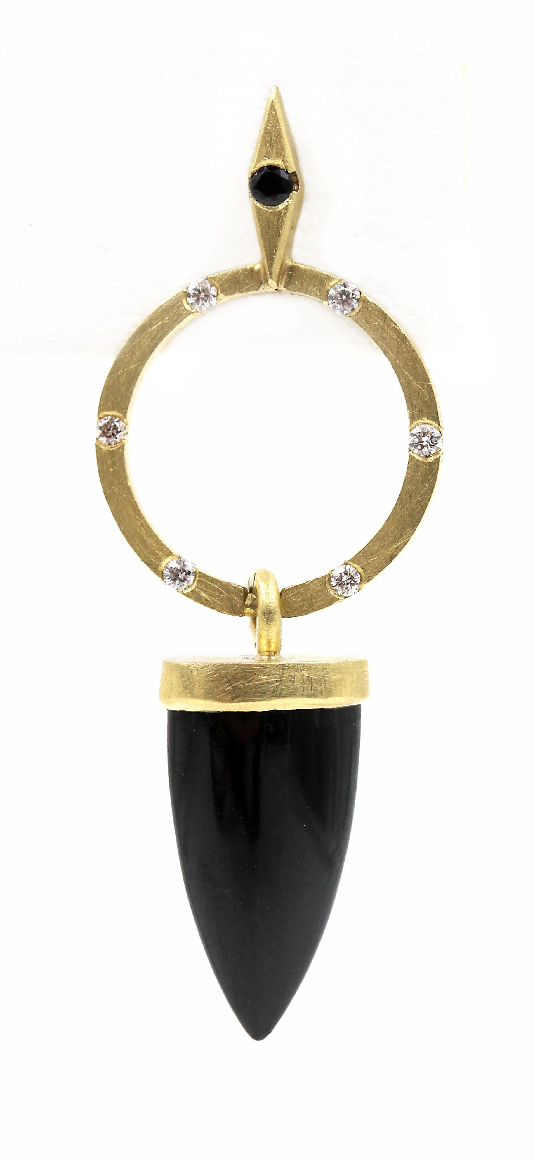 Robin Waynee
Onyx Point Earrings, 2019
Onyx, Black Spinel, VS1 Diamonds, 18K Gold

Robin has an unprecedented record at the Saul Bell Design Awards, one of the most prestigious international jewelry competitions. She earned First Place in the silver