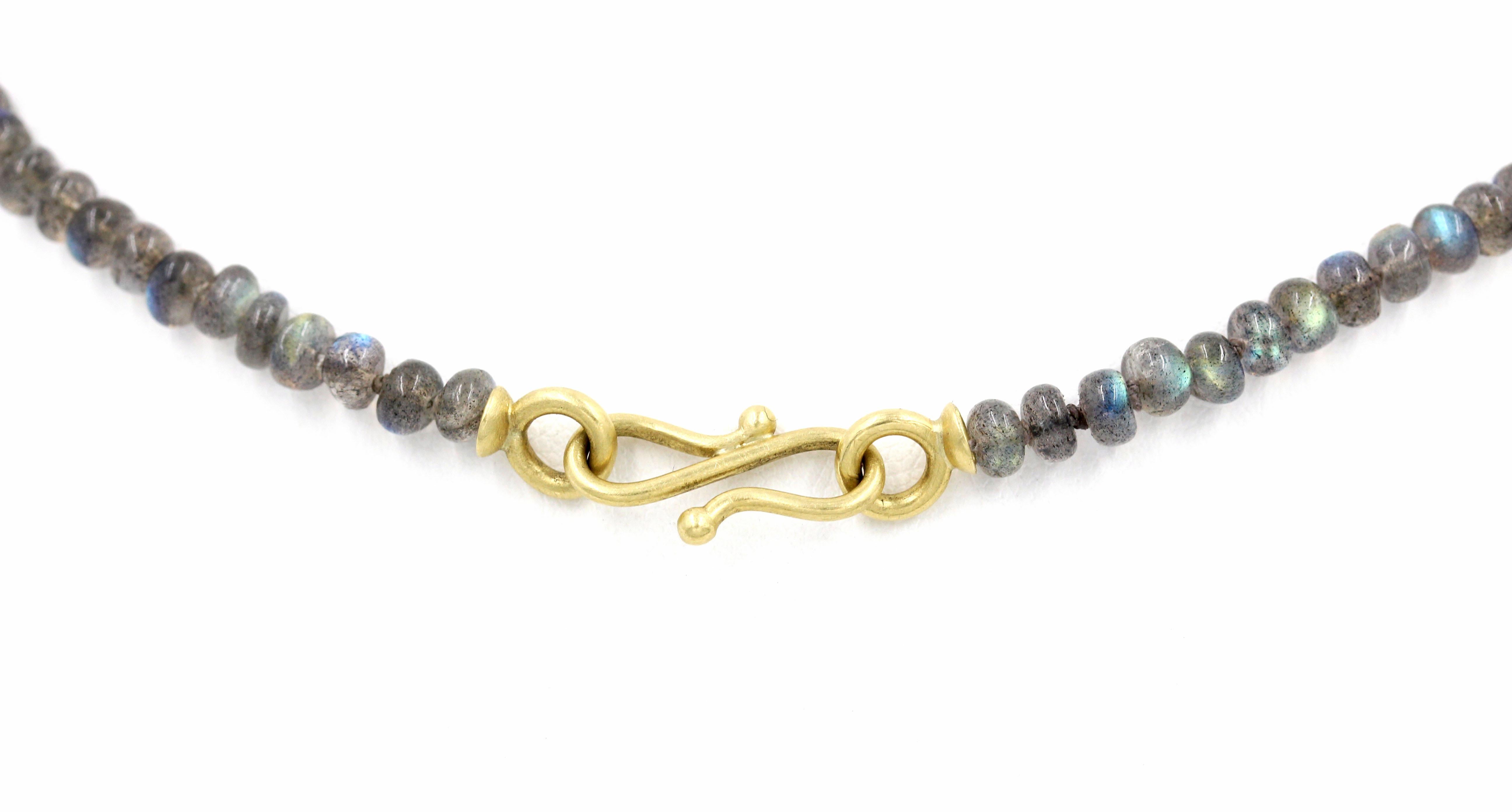 Women's Robin Waynee, Labradorite, Garnet, Sapphire, Diamond, Silver, 18K Gold Necklace For Sale