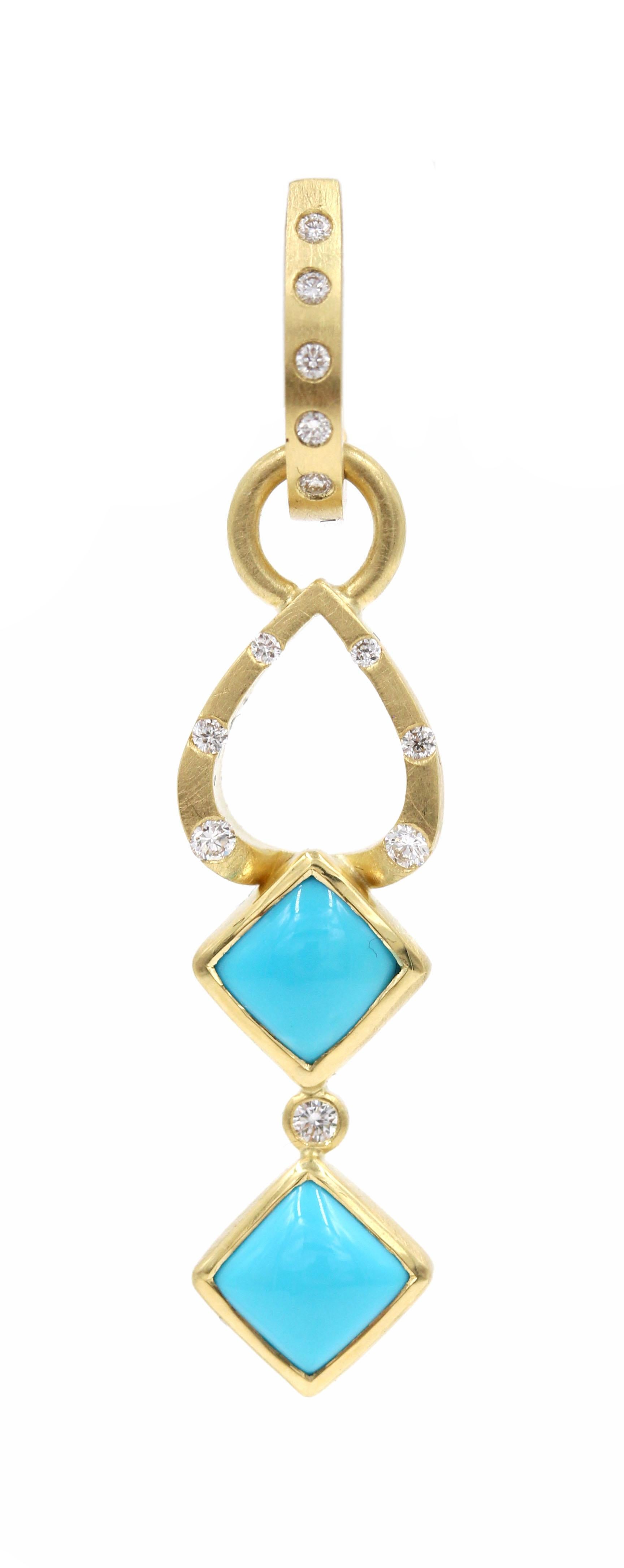 Robin Waynee
Sleeping Beauty Earrings, 2019
VS1 Diamonds, Sleeping Beauty Turquoise, 18K Gold.

Robin has an unprecedented record at the Saul Bell Design Awards, one of the most prestigious international jewelry competitions. She earned First Place