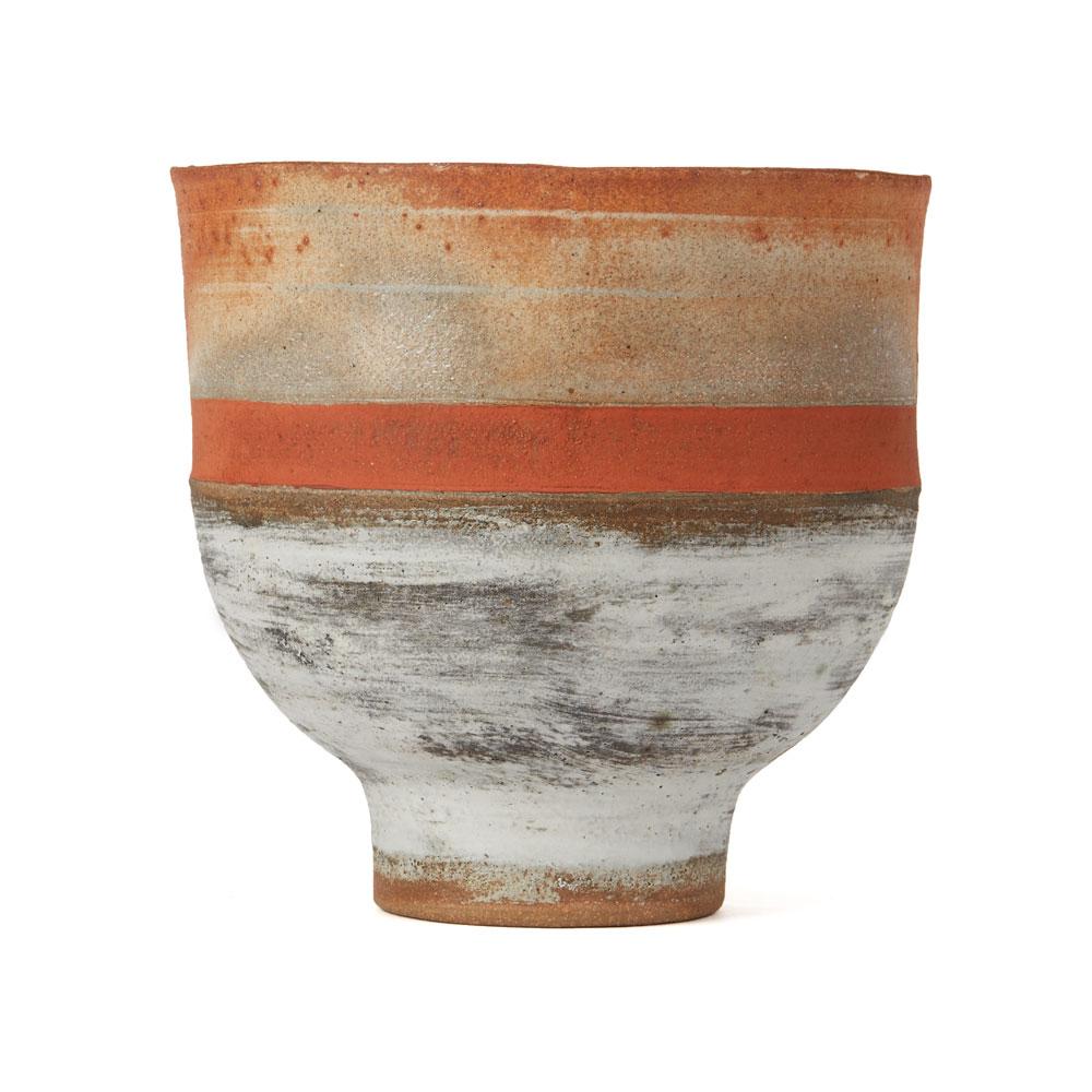 Robin Welch Orange Glazed Studio Pottery Footed Bowl 20th Century In Excellent Condition In Bishop's Stortford, Hertfordshire