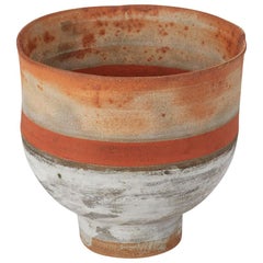 Robin Welch Orange Glazed Studio Pottery Footed Bowl 20th Century