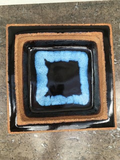 Robin Welch Signed Dated 1964 Large Square Earthenware Dish