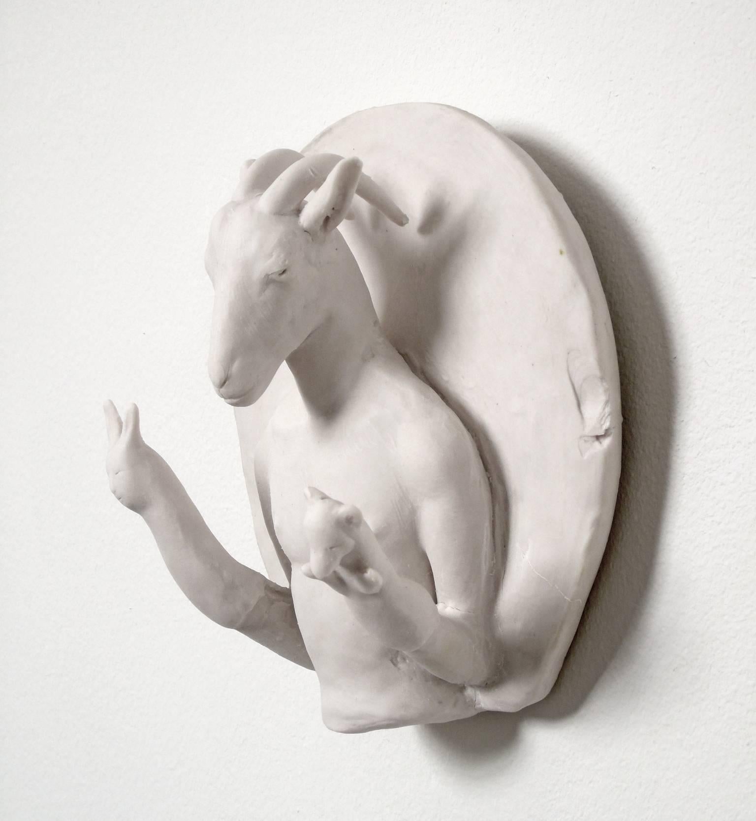 Goat God with Hand Puppets - Contemporary Sculpture by Robin Whiteman