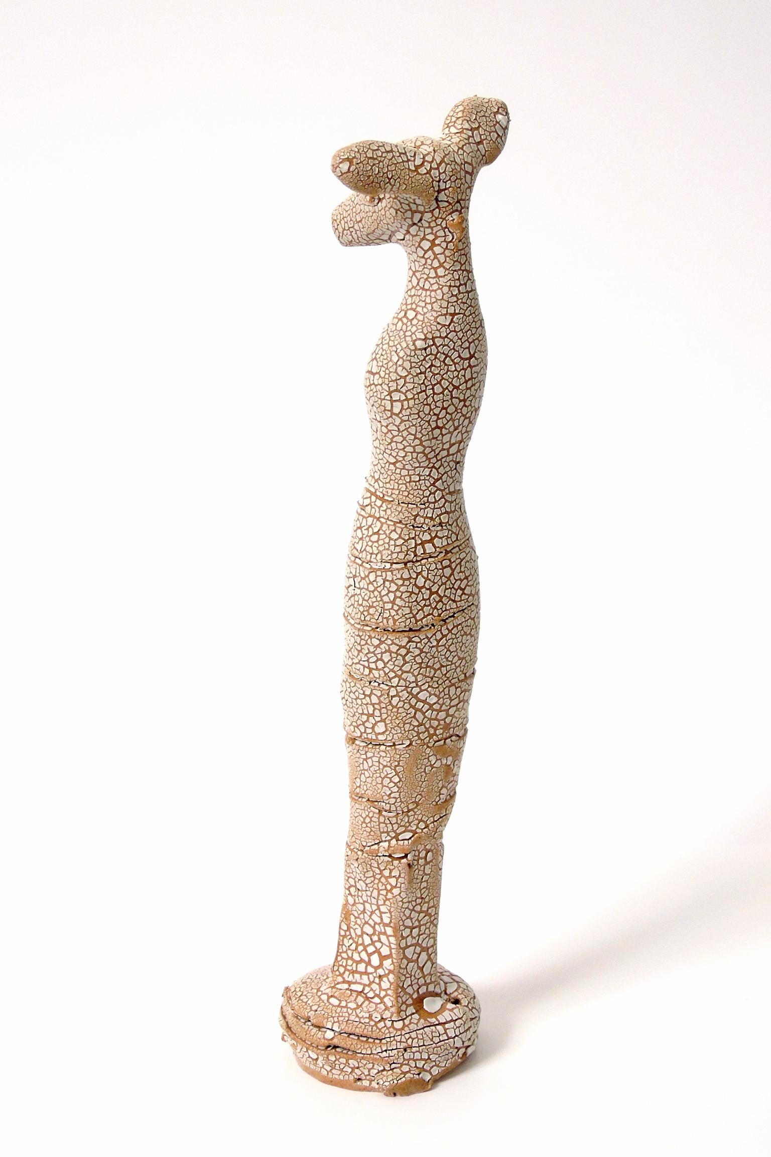 Tiny Deer Totem -95 - Beige Figurative Sculpture by Robin Whiteman