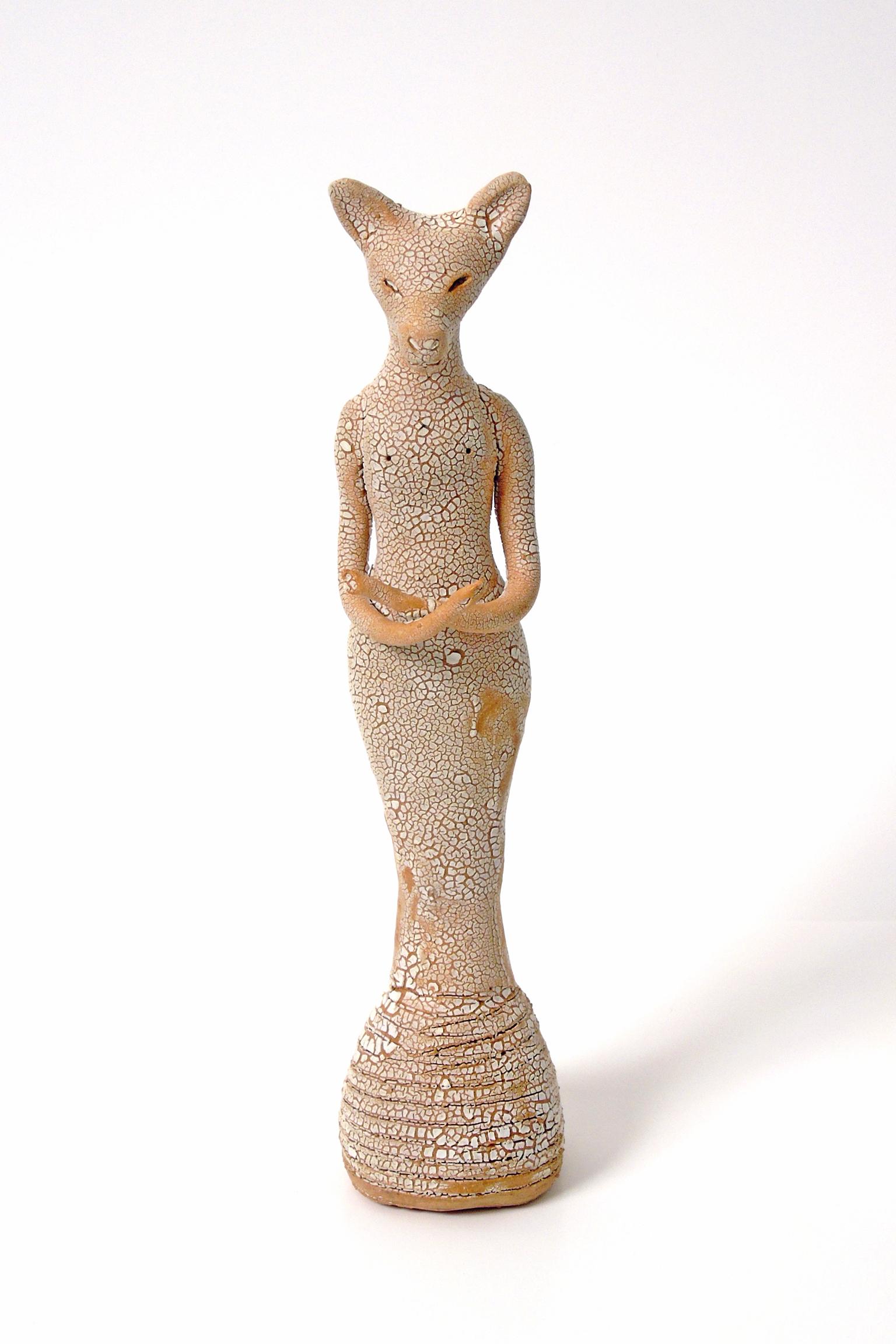 Robin Whiteman Figurative Sculpture - Tiny Fox Totem -82