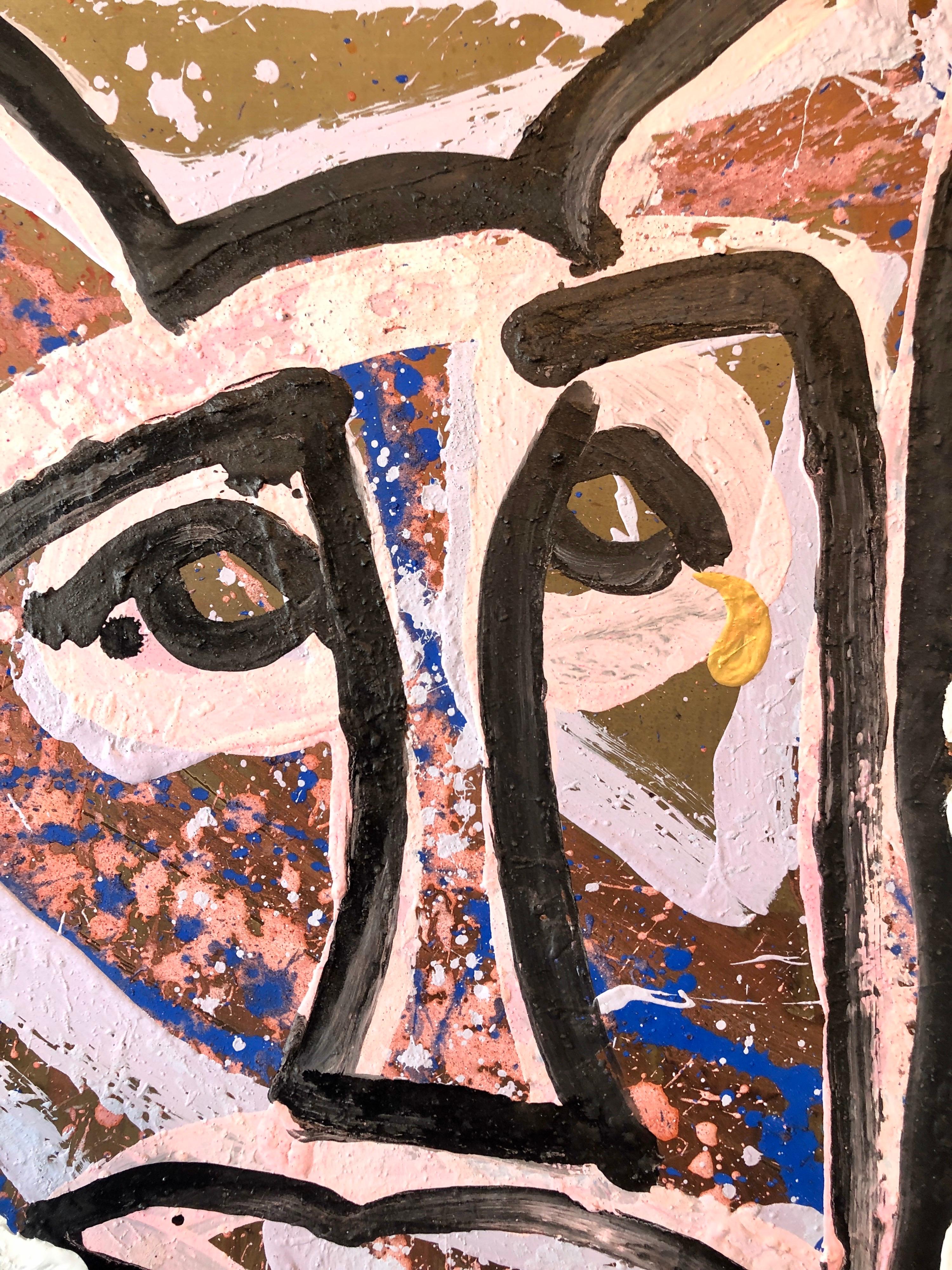 Pittura concettuale Pop Art a colori a tecnica mista 