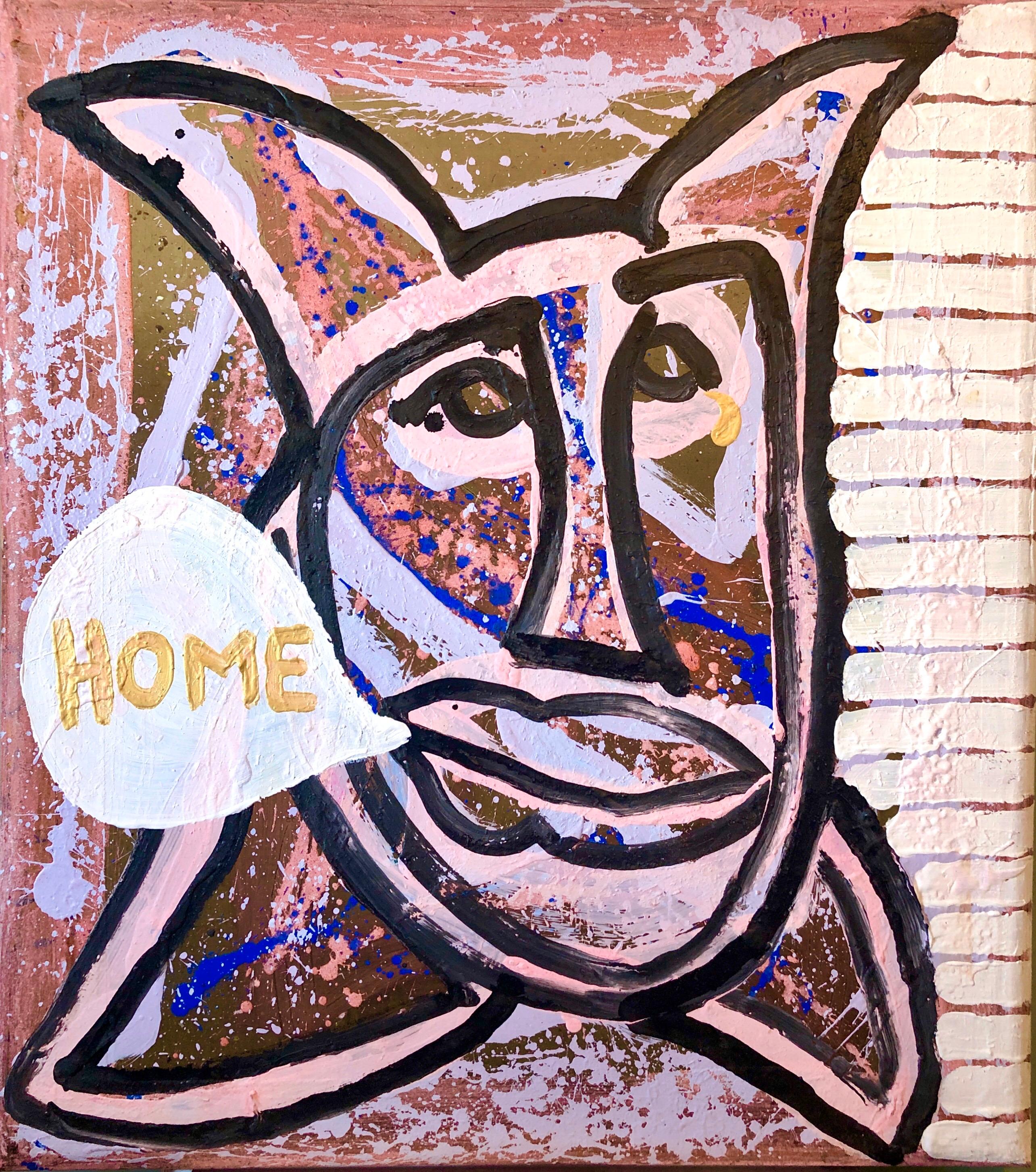 Pittura concettuale Pop Art a colori a tecnica mista 