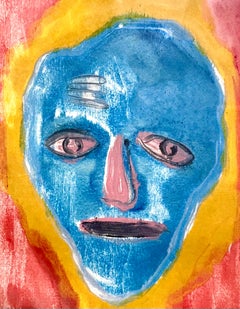 Conceptual Pop Art Color Oil Monotype Painting Abstract Figure Robin Winters