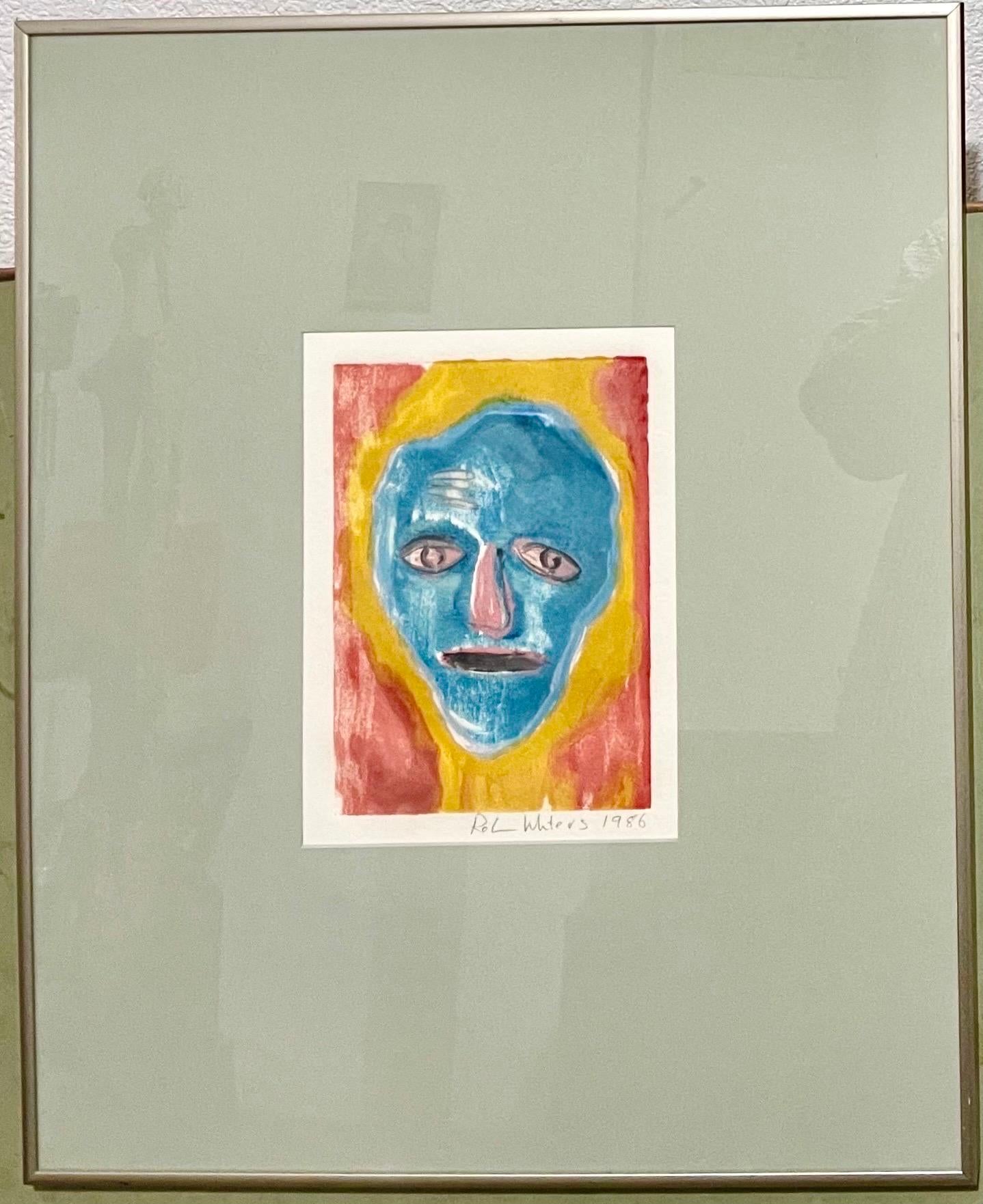 Konzeptuelle Pop-Art-Farbe-Ölgemälde Monotypie, Abstrakte Figur, Robin Winters im Angebot 3