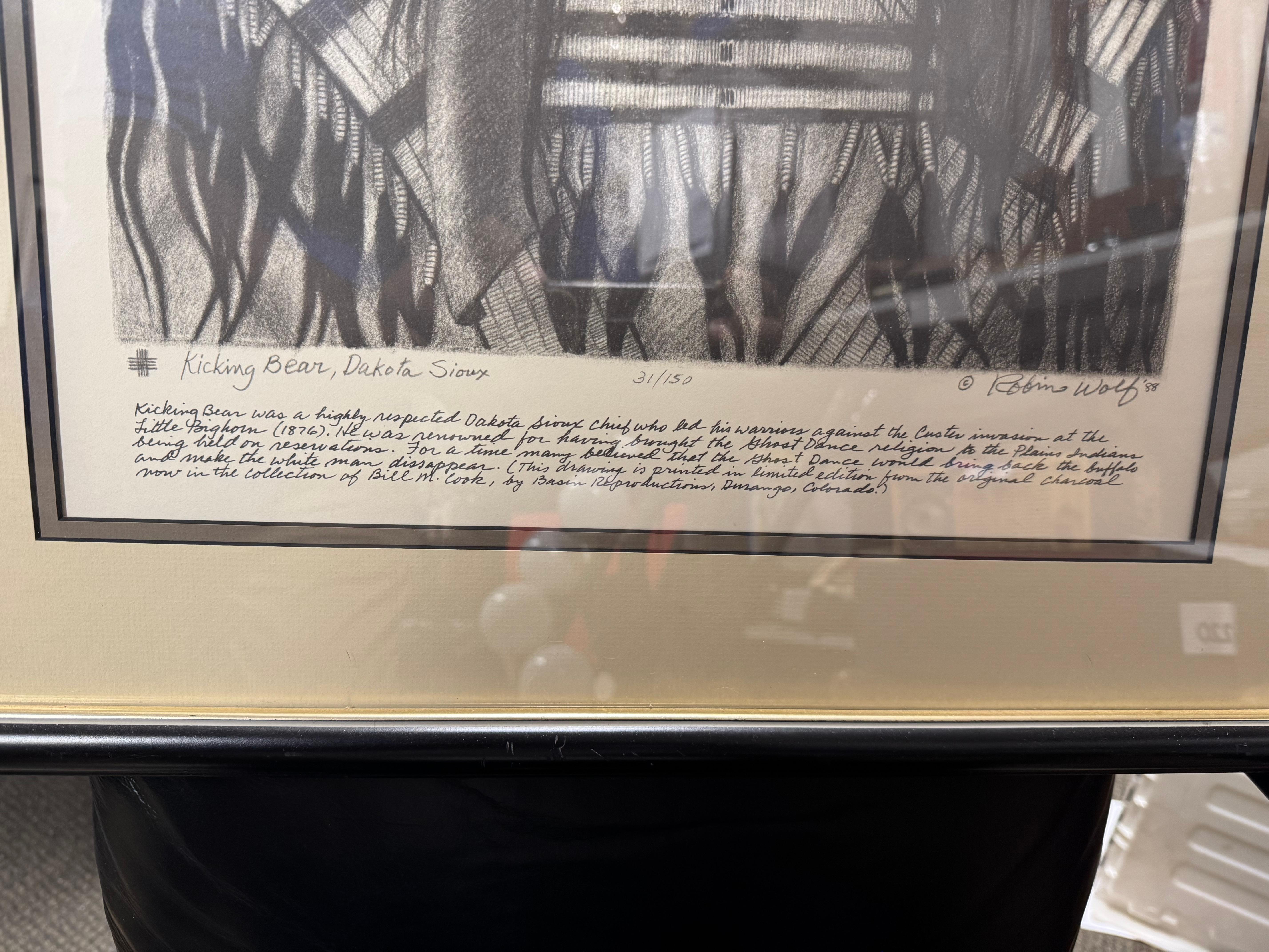 American Robin Wolf Lithograph 