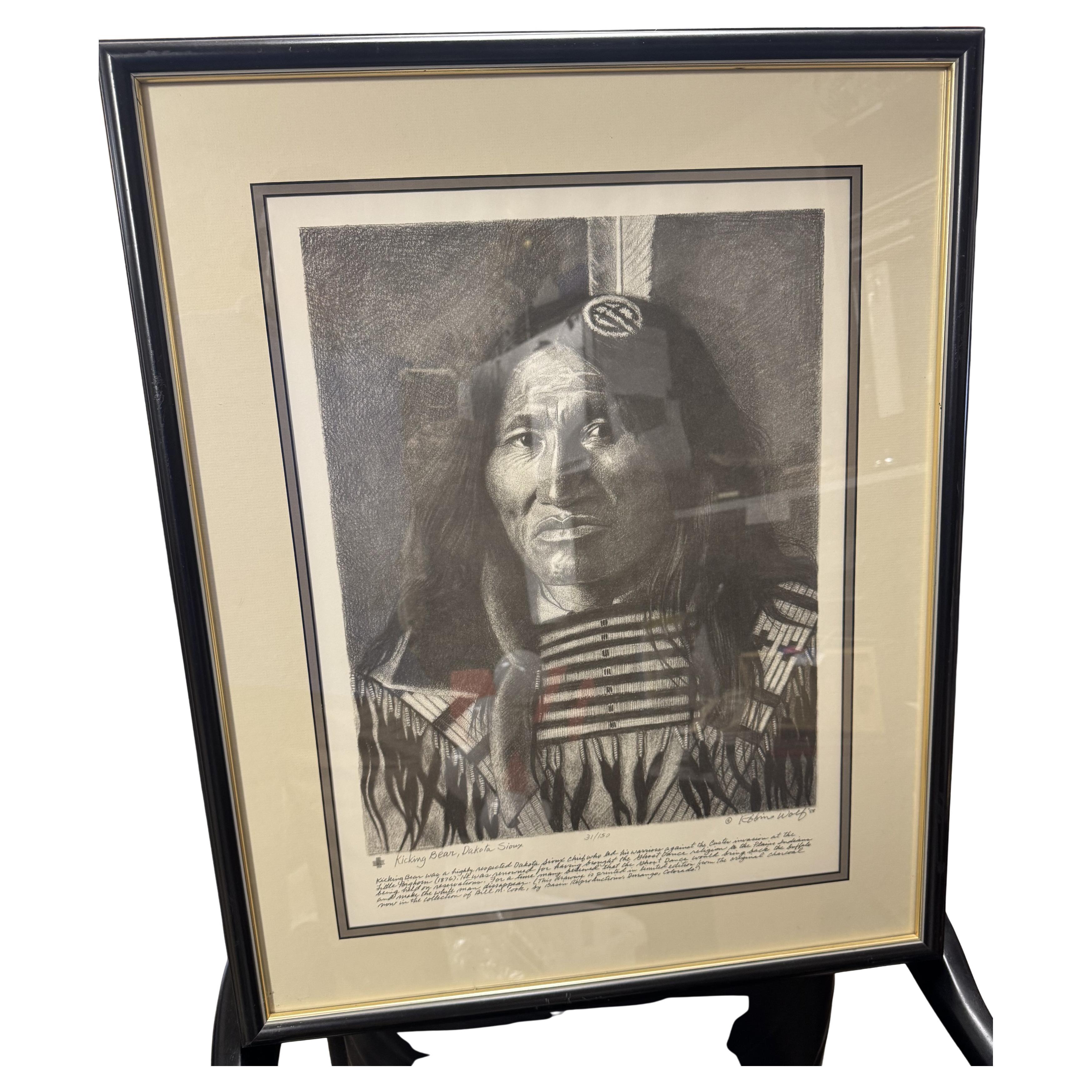 Robin Wolf Lithograph "Kicking Bear, Dakota Sioux" 31/150