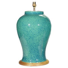 Robin's Egg Blue 20th Century Porcelain French Table Lamp