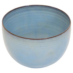 Robin's Egg Blue Glazed Bowl by Gertrud and Otto Natzler, Austrian-American Cera