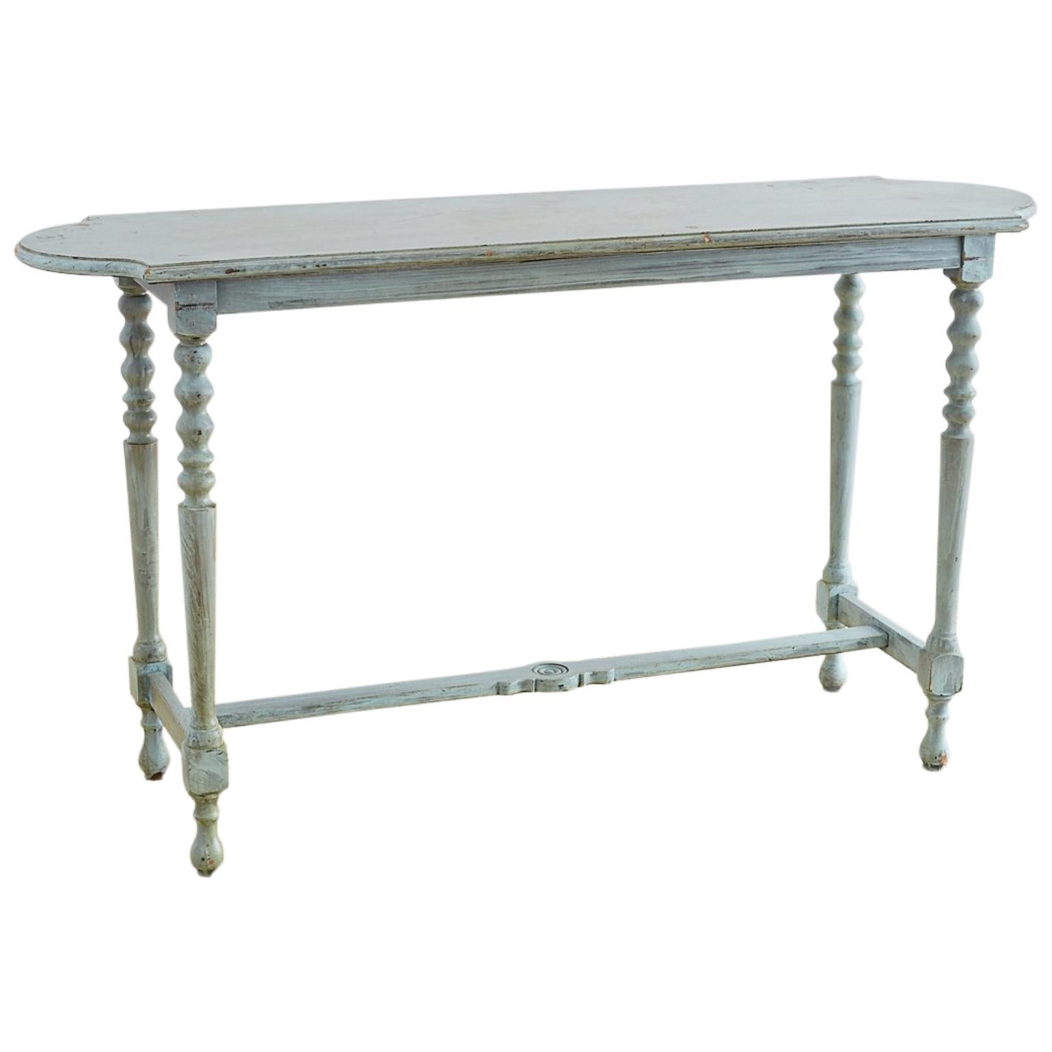 Robin's Egg Blue Painted Console Sofa Table