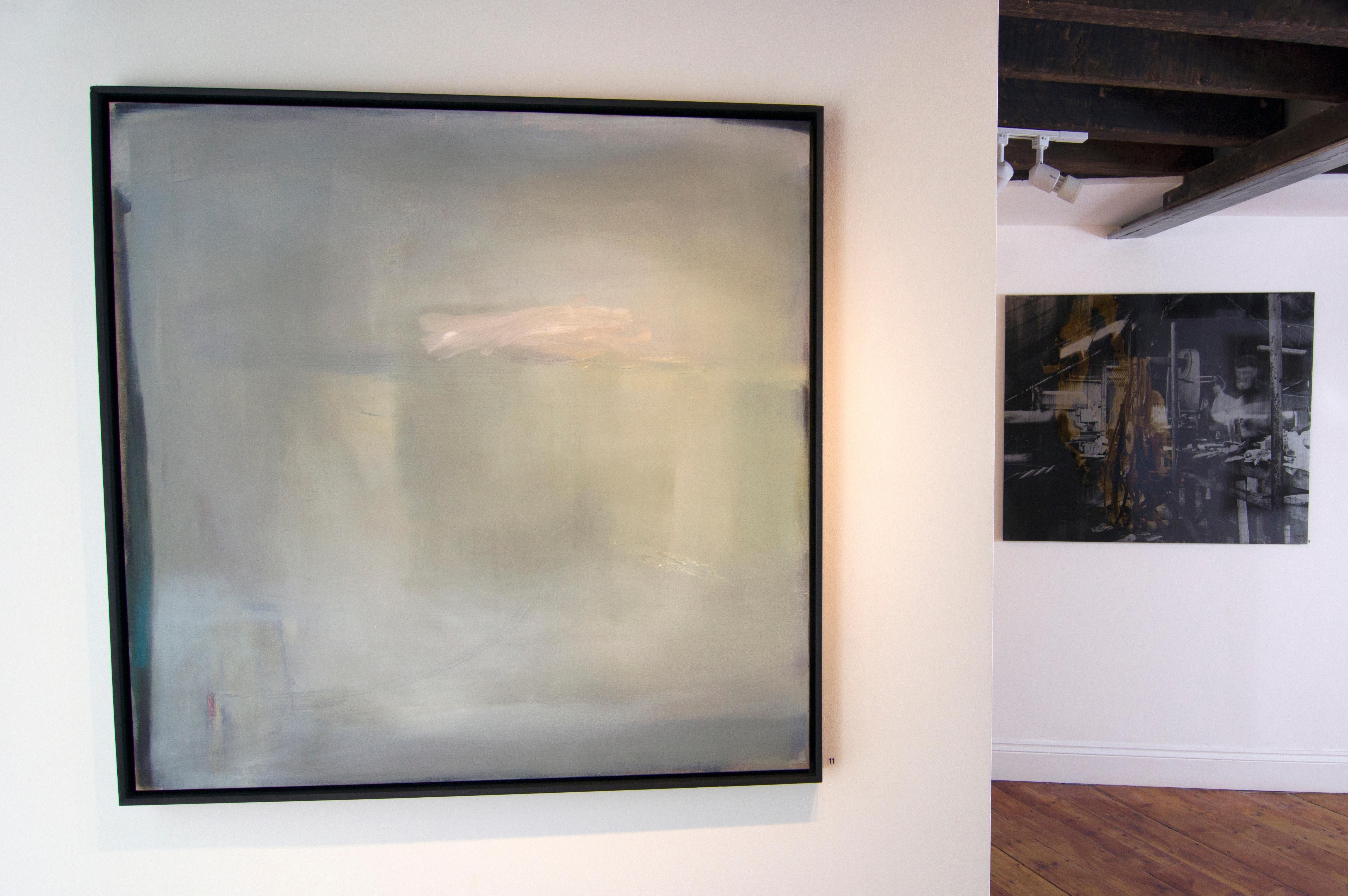 To Catch a King: Oil painting on canvas by Robinson and McMahon Collaboration - Gray Abstract Painting by Robinson & McMahon