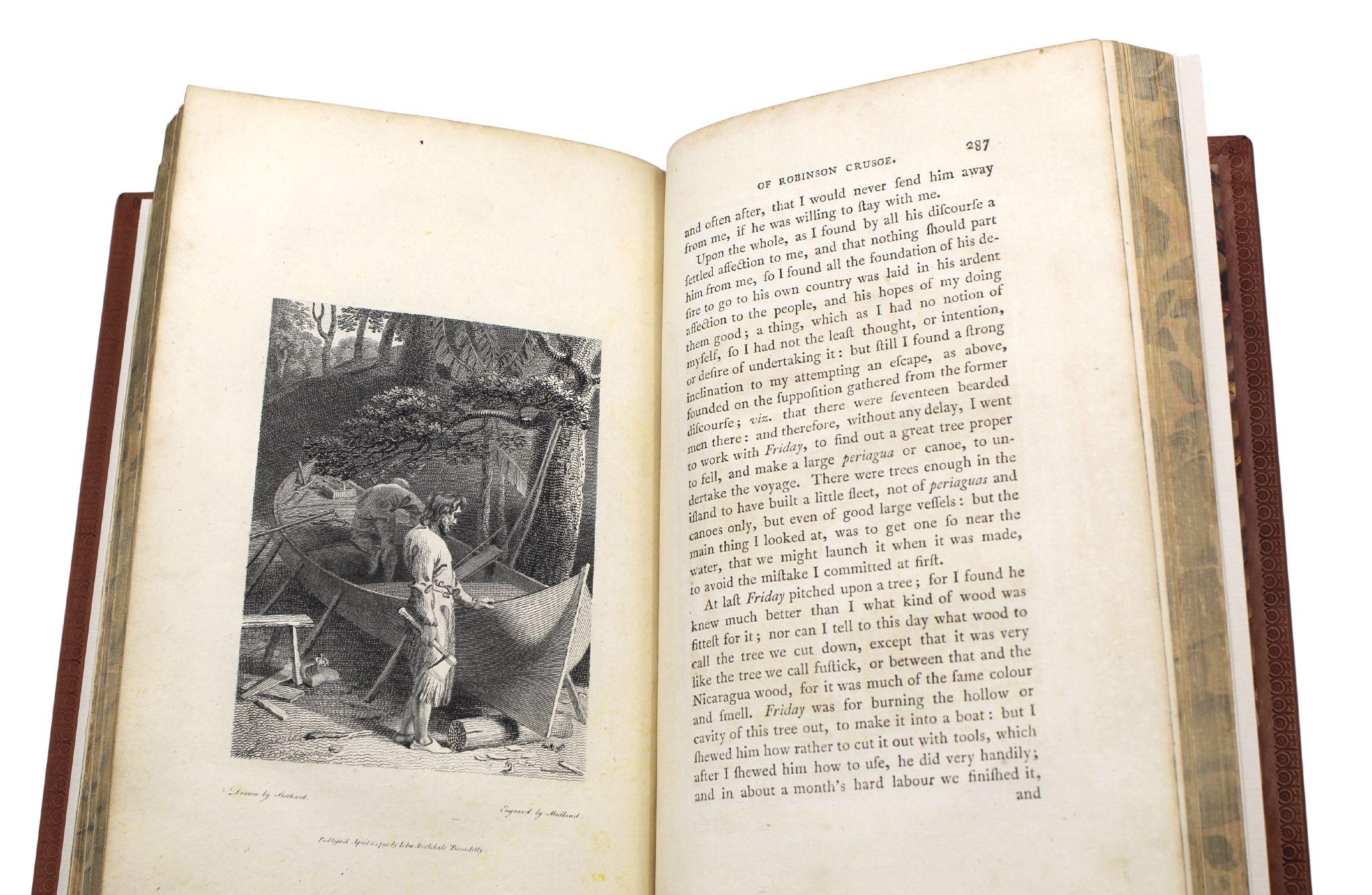 Robinson Crusoe de Daniel Defoe, Conjunto de dos volúmenes, Primera edición (así), 1790 en venta 5