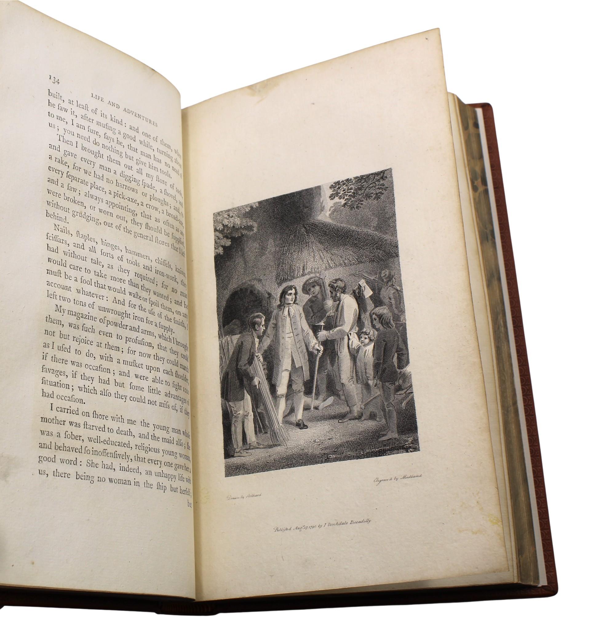 Robinson Crusoe de Daniel Defoe, Conjunto de dos volúmenes, Primera edición (así), 1790 en venta 8