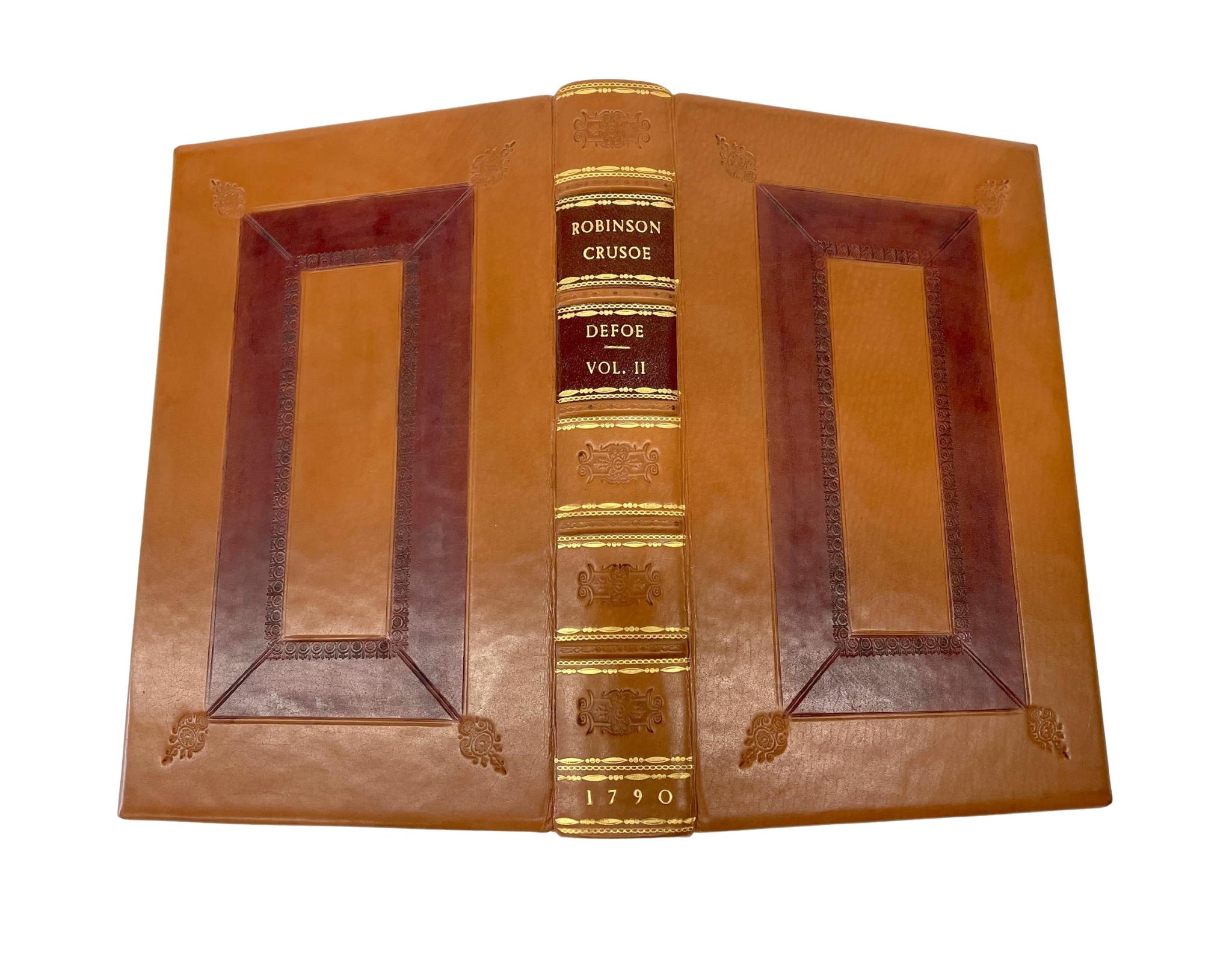 Robinson Crusoe de Daniel Defoe, Conjunto de dos volúmenes, Primera edición (así), 1790 Inglés en venta
