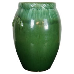 Robinson Ransbottom Green Drip Glaze Floor Vase Oil Jar Mantel Urn 18"