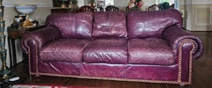 Robinson & Robinson Classic Worn Top Grain Leather Three Seat Sofa