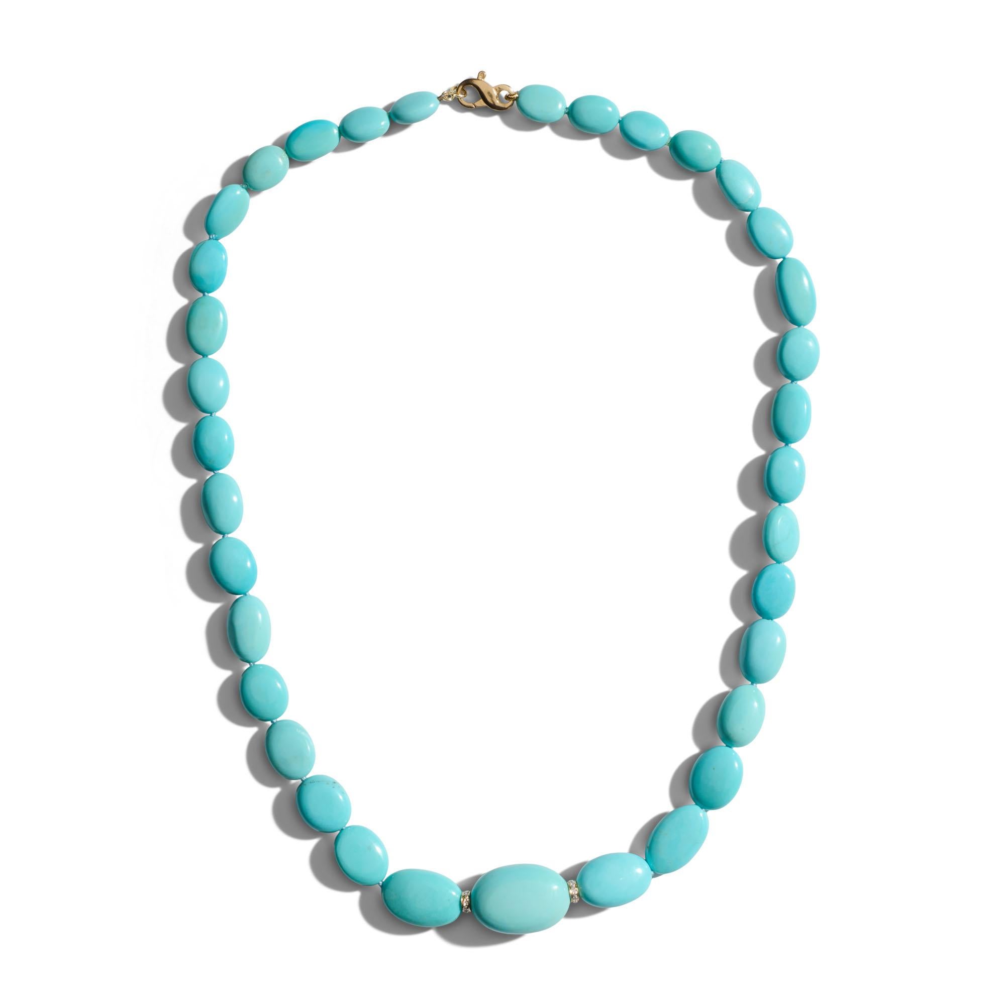 Robinsons Eggs Blue Sleeping Beauty Turquoise & Diamonds Necklace
