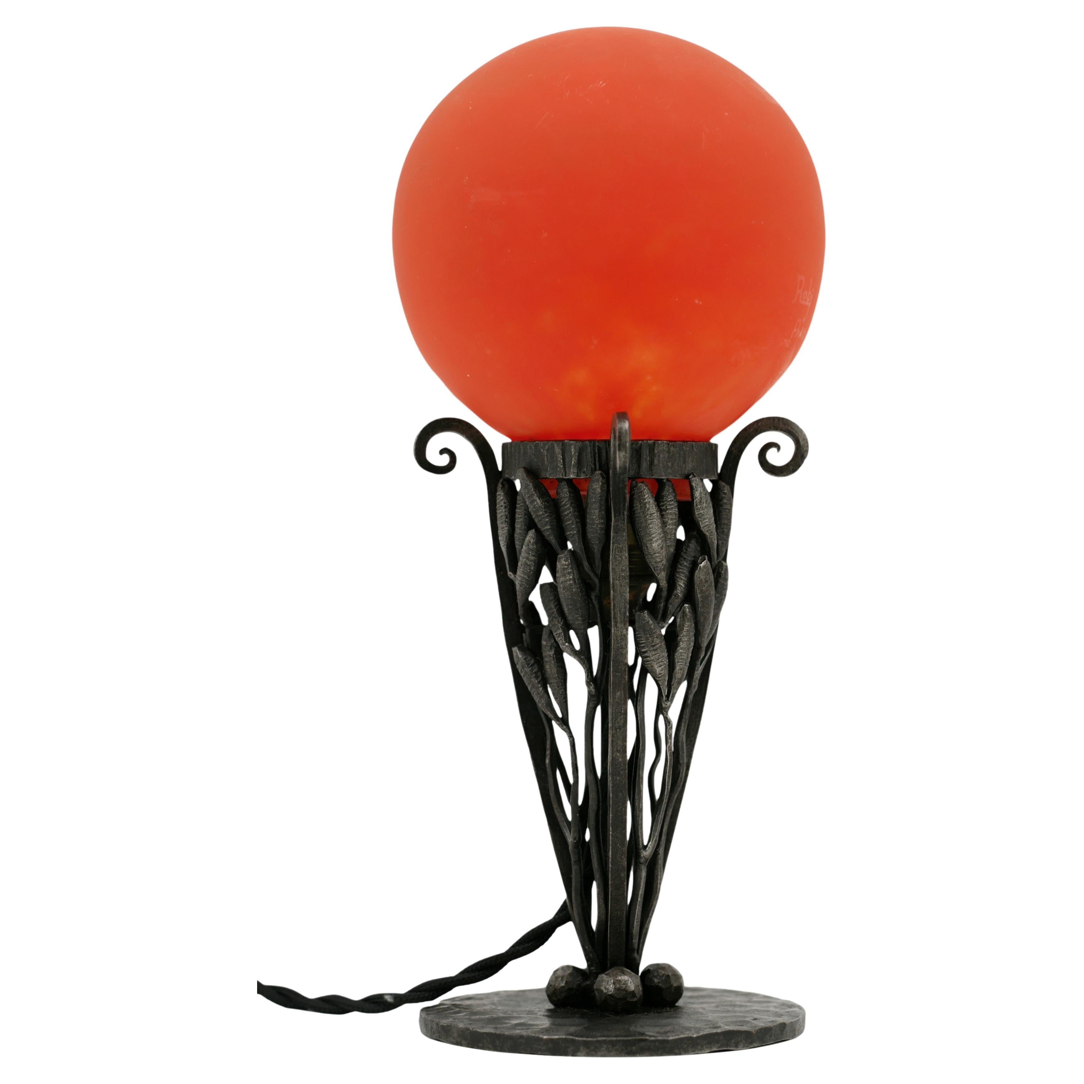 ROBJ Muller Freres Wrought-iron Night- Light / Perfume Burner Lamp, 1920
