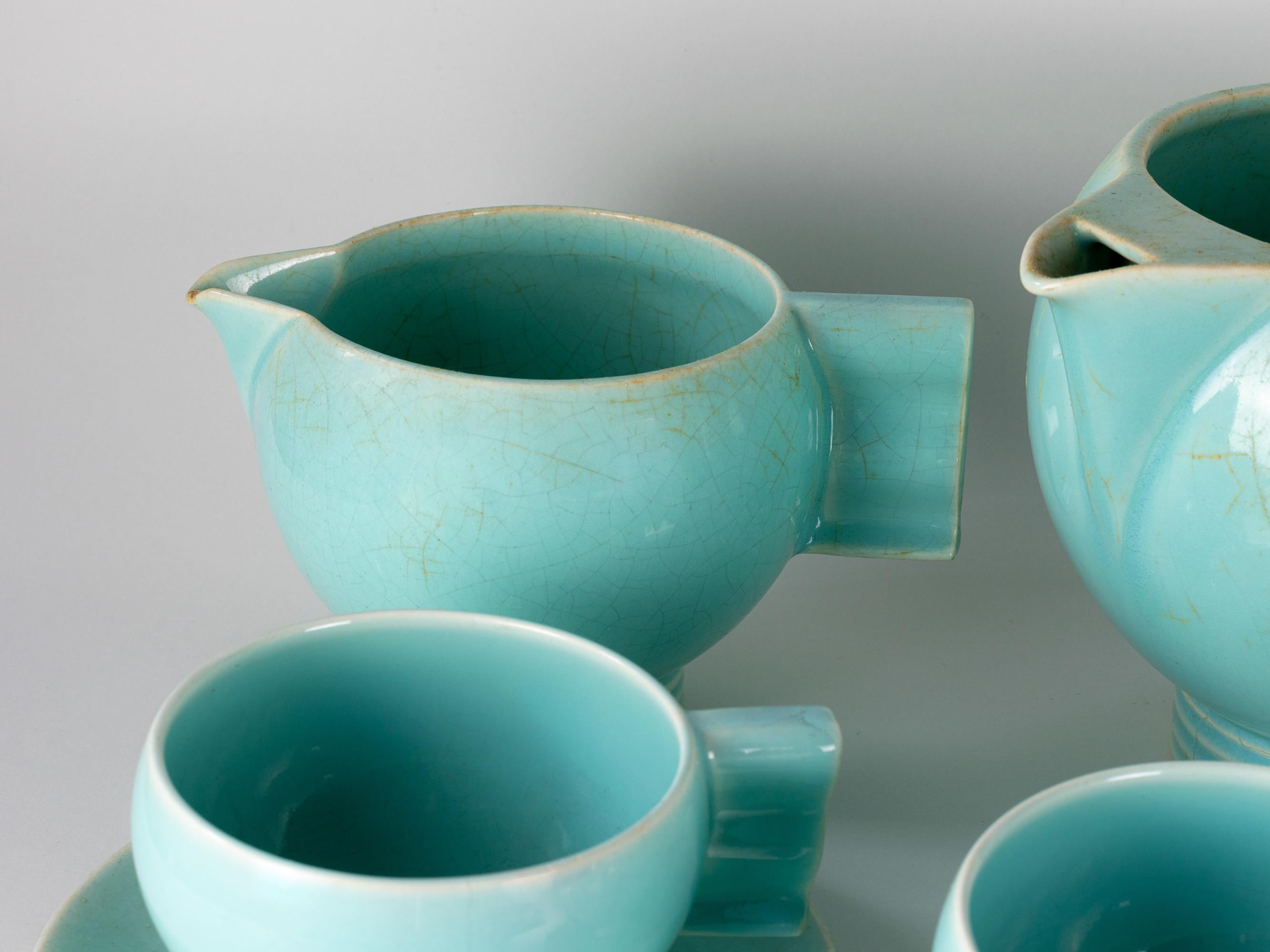 Robj Glazed Earthenware Tea Set, Art Deco, 20th Century im Zustand „Relativ gut“ im Angebot in Lisbon, PT