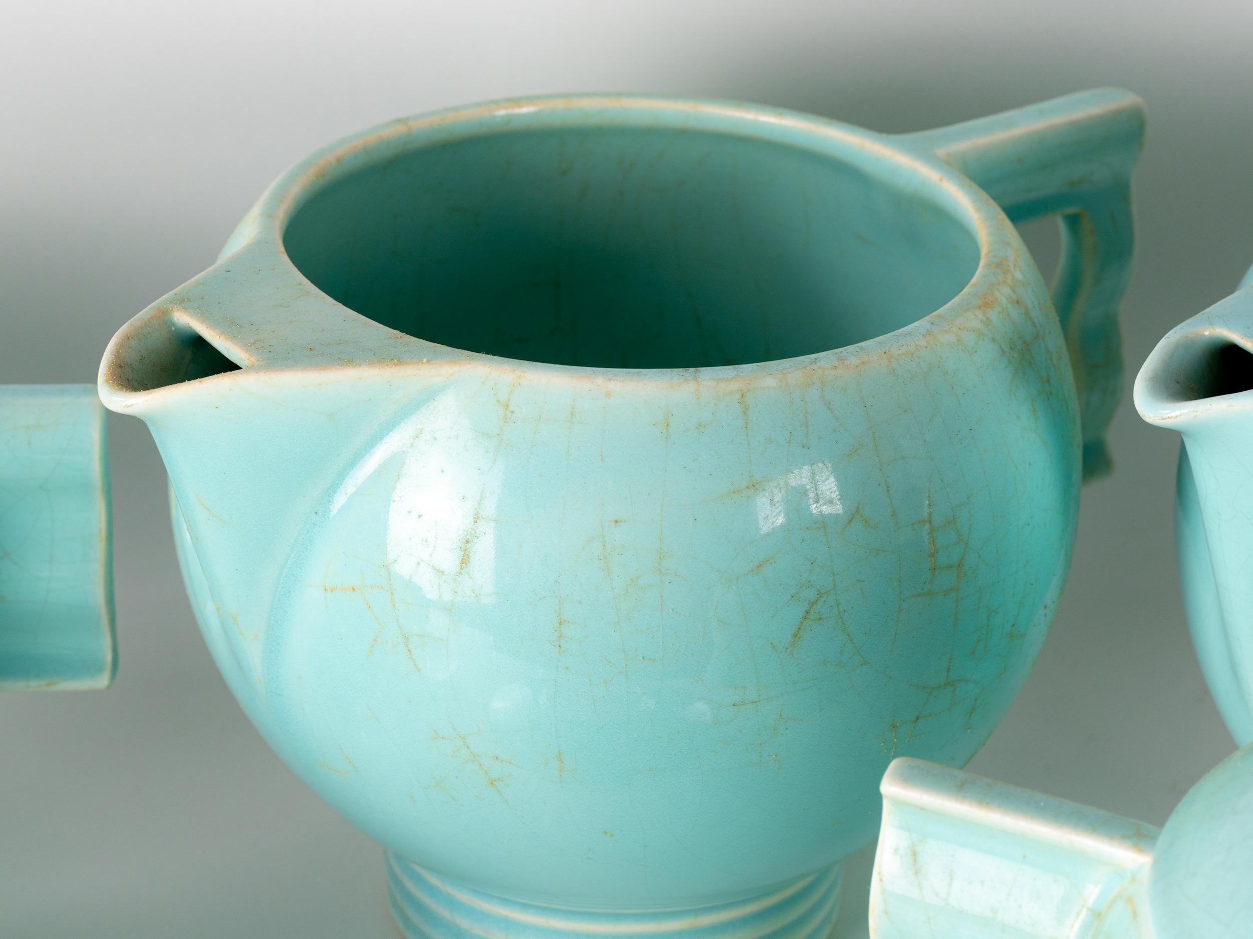 Robj Glazed Earthenware Tea Set, Art Deco For Sale 2