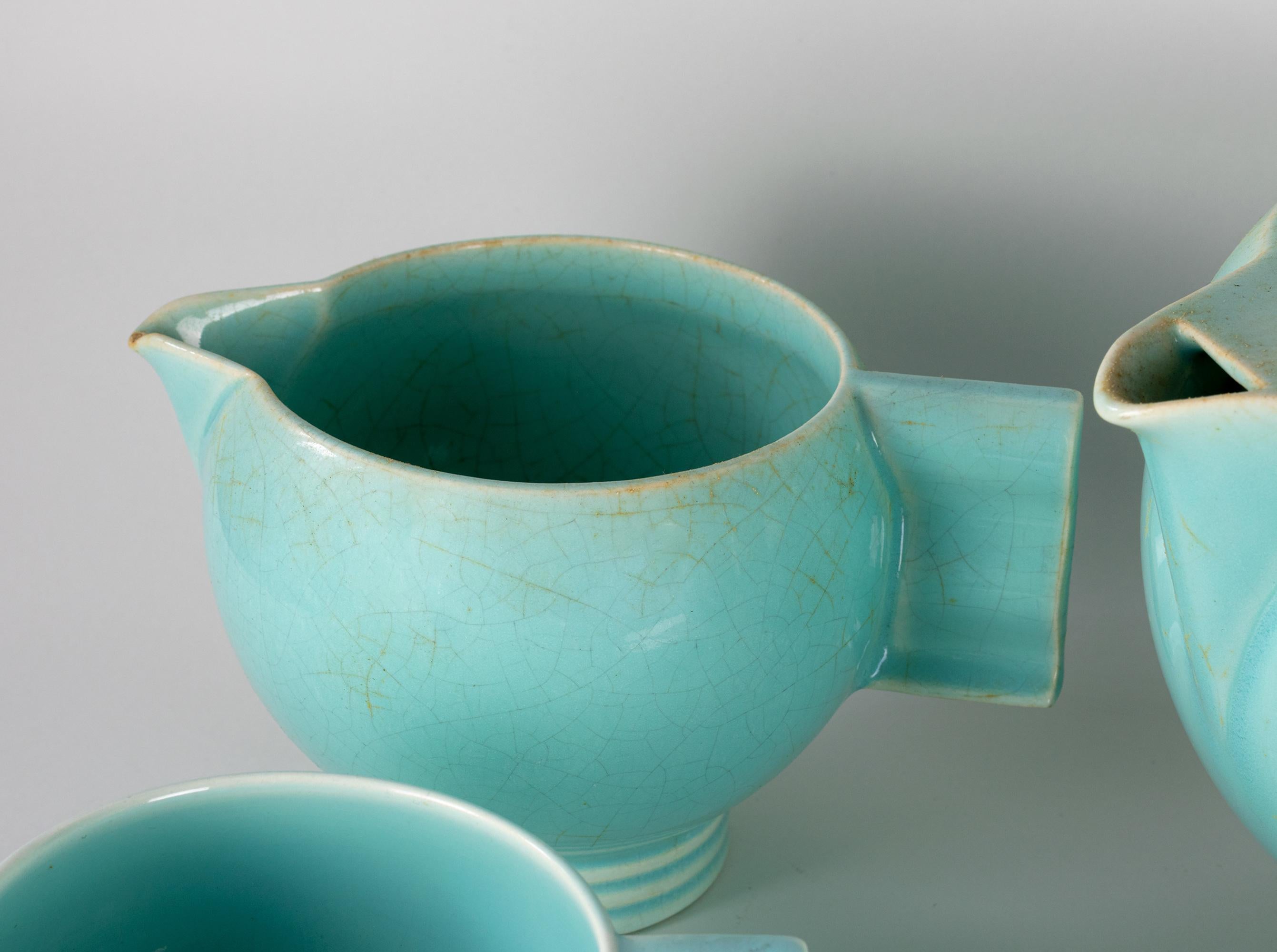 Robj Glazed Earthenware Tea Set, Art Deco For Sale 3
