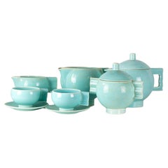 Robj Glazed Earthenware Tea Set, Art Deco