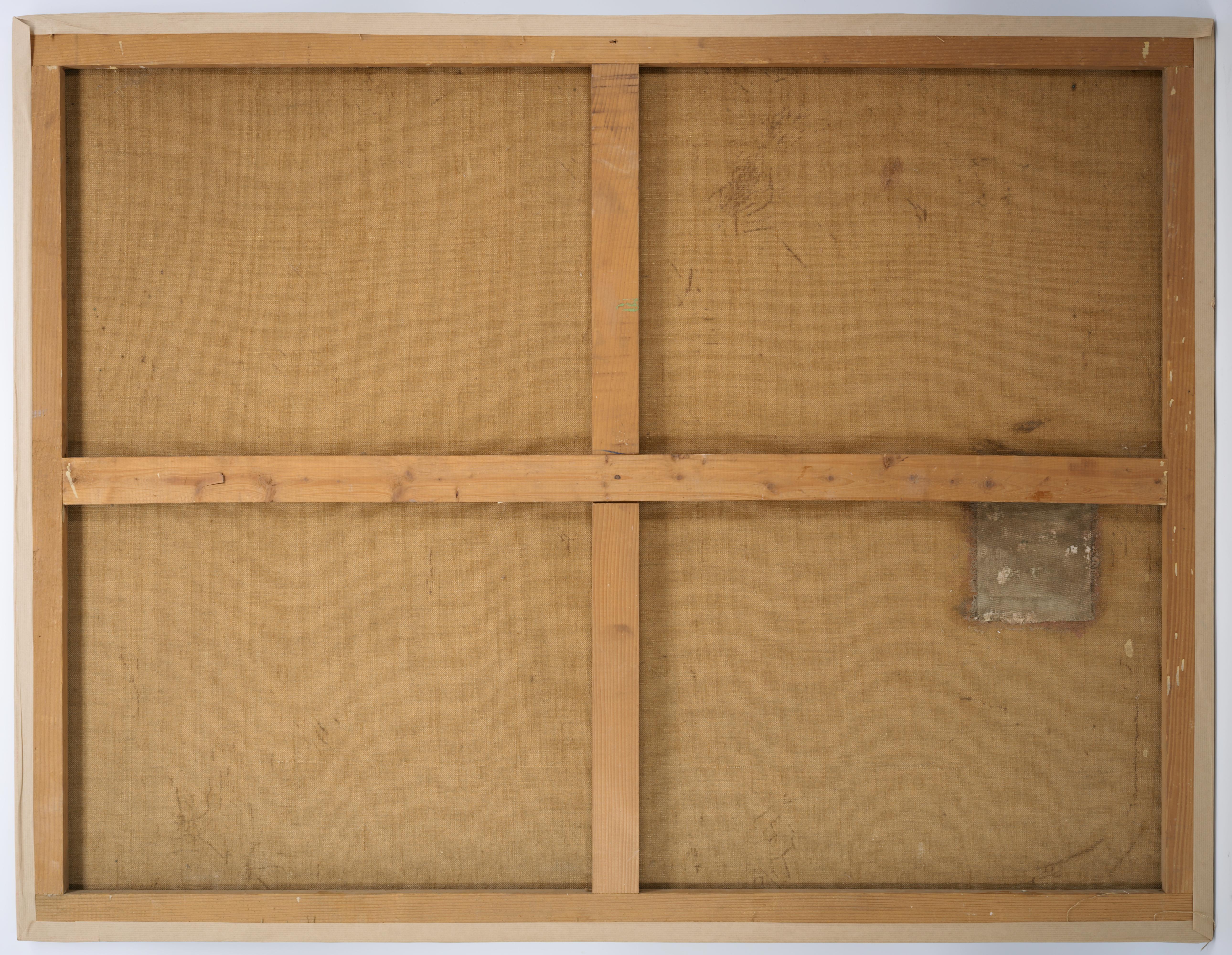 ROBJ, Óleo grande sobre lienzo, Panel de pared, Pareja cerca de la Libra, 1930 Lienzo en venta