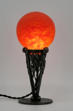 ROBJ Muller Freres Wrought-iron Night- Light / Perfume Burner Lamp 1920